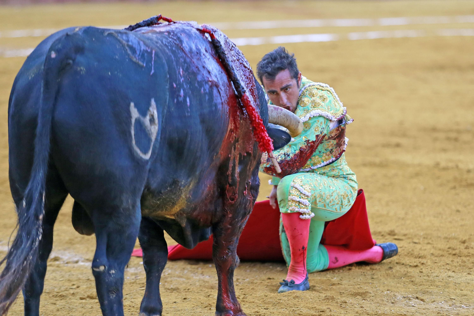 Imágenes de la faena de "El Fandi", Manzanares y Roca Rey en el coso jerezano