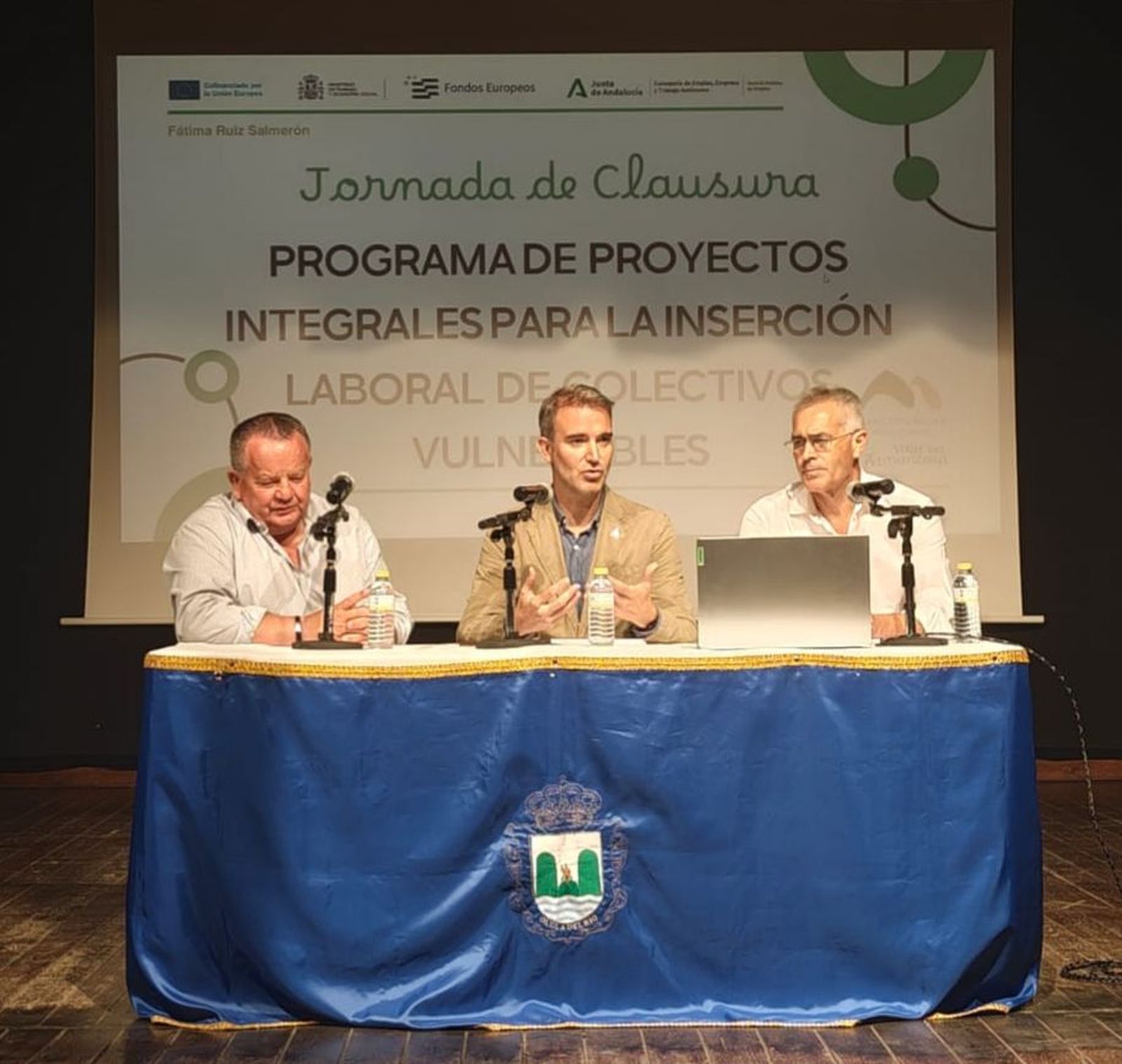 Amós García Hueso, Antonio Ramón Salas y Antonio Martínez Pascual durante la jornada de clausura