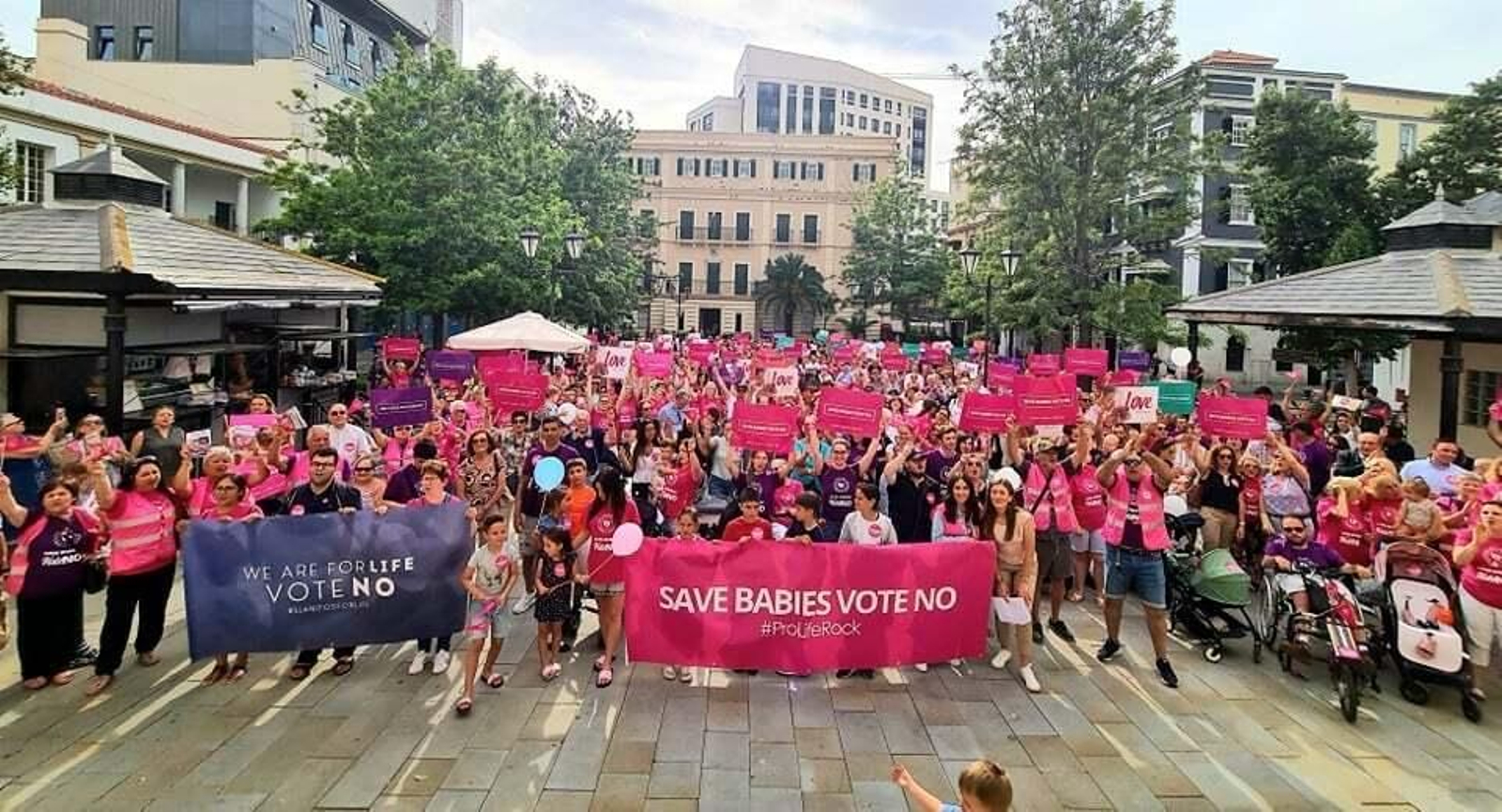 Una manifestación del movimiento pro-vida de Gibraltar.