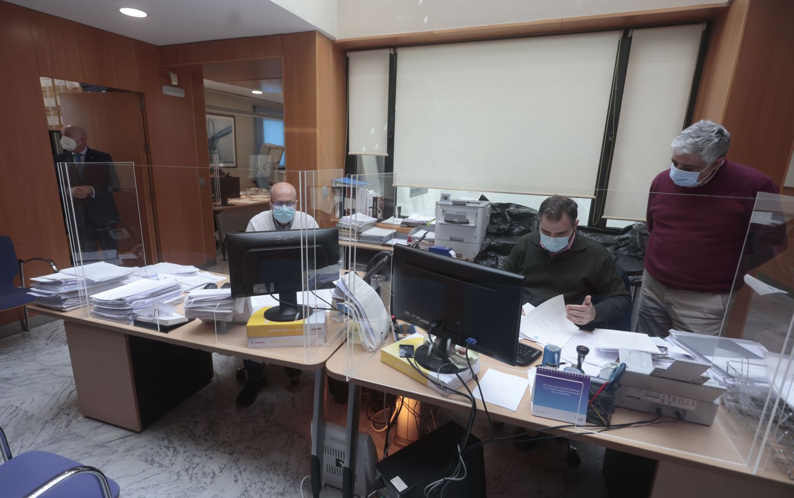 Una notaría durante las horas de trabajo.