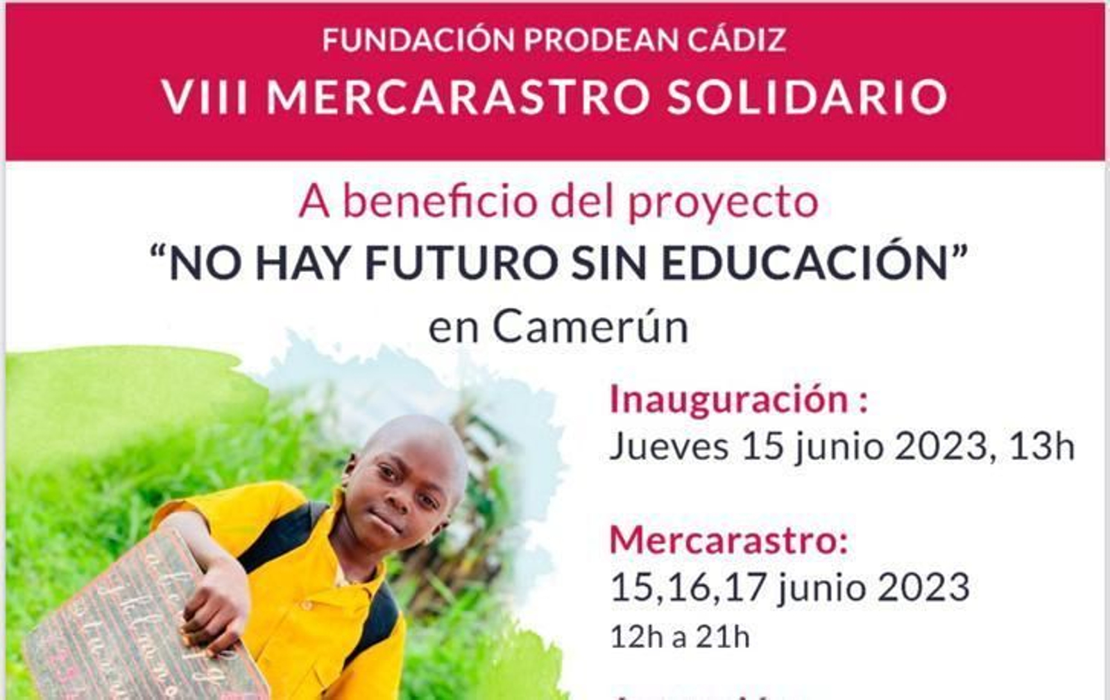 Cartel del mercarastro de Prodean en Cádiz.