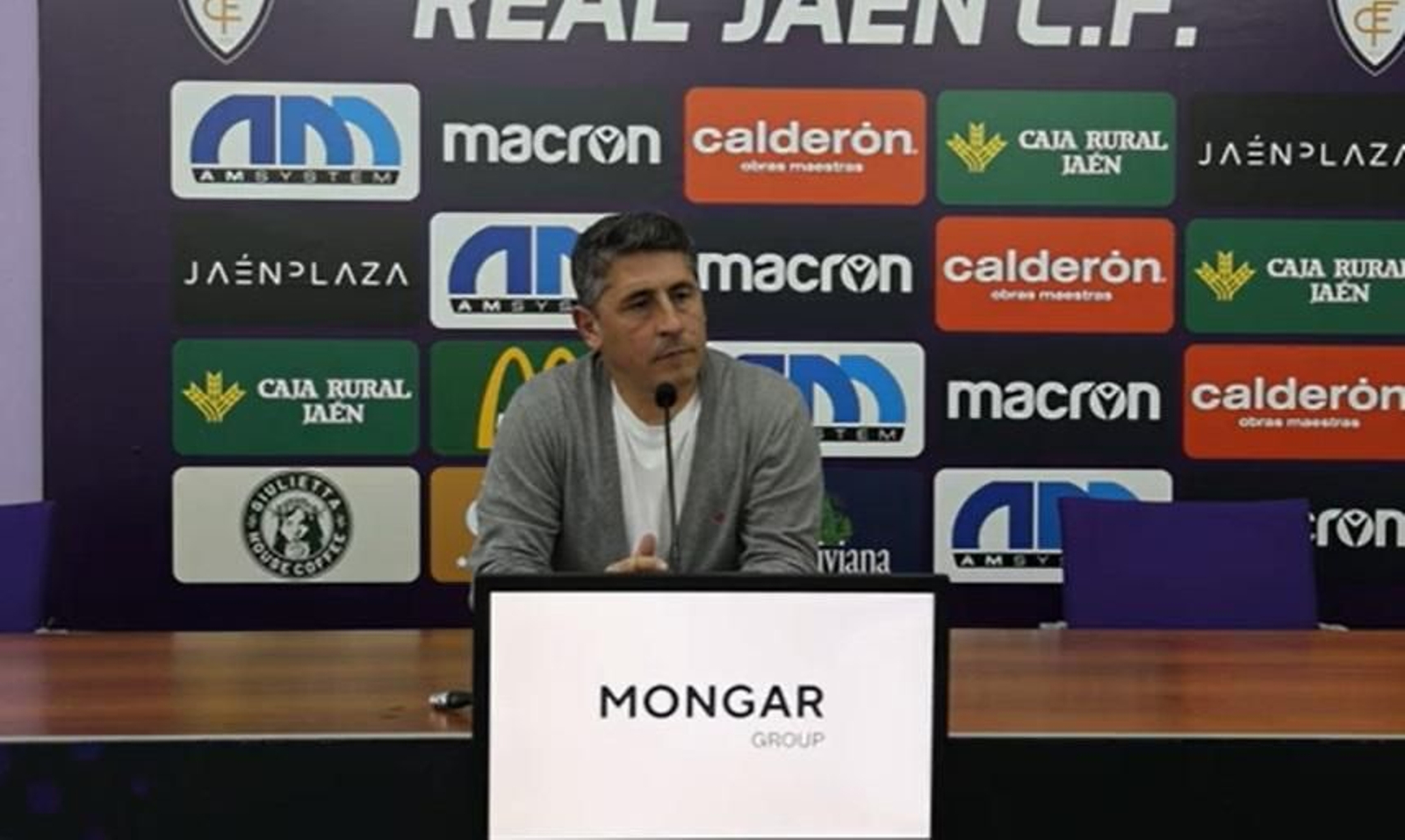 Roberto Peragón, en la rueda de prensa previa al choque ante el Atlético Malagueño