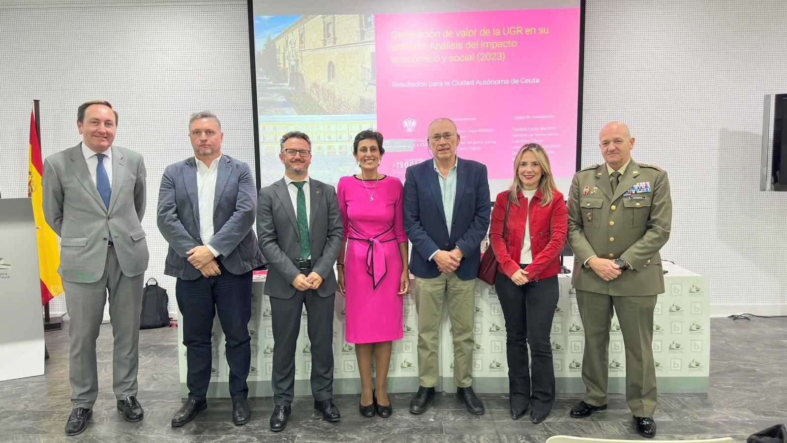 En la presentación han participado el vicerrector para los Campus de Ceuta y Melilla, Salvador del Barrio; la consejera de Economía, Kissy Chandiramani; la consejera de Educación, Pilar Orozco; el presidente delegado de la Comisión de Relaciones con la Sociedad del Consejo Social de la UGR, Francisco Martínez-Cañavate; y el director del estudio, el catedrático Teodoro Luque