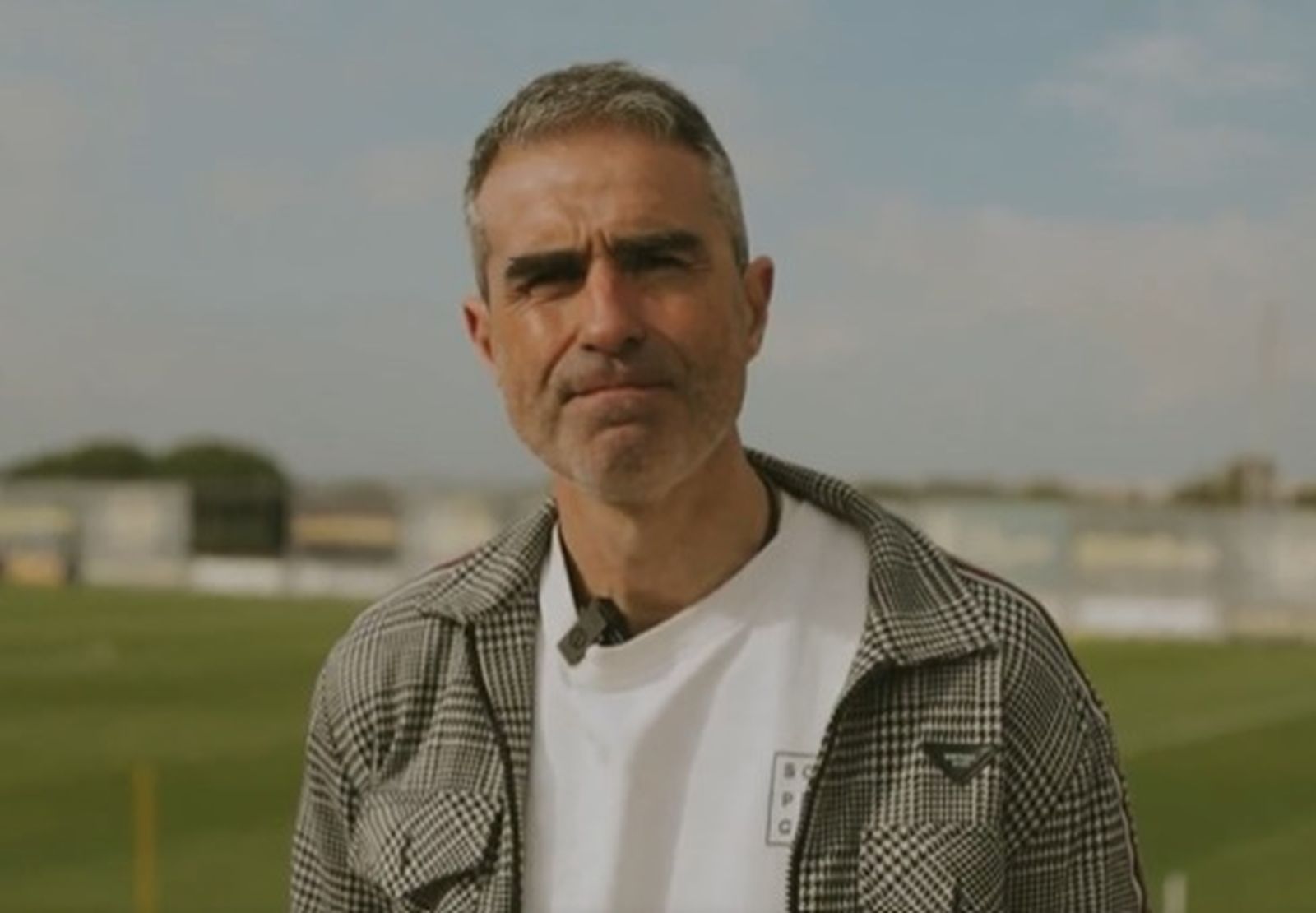 Gaizka Garitano, durante su mensaje de despedida.