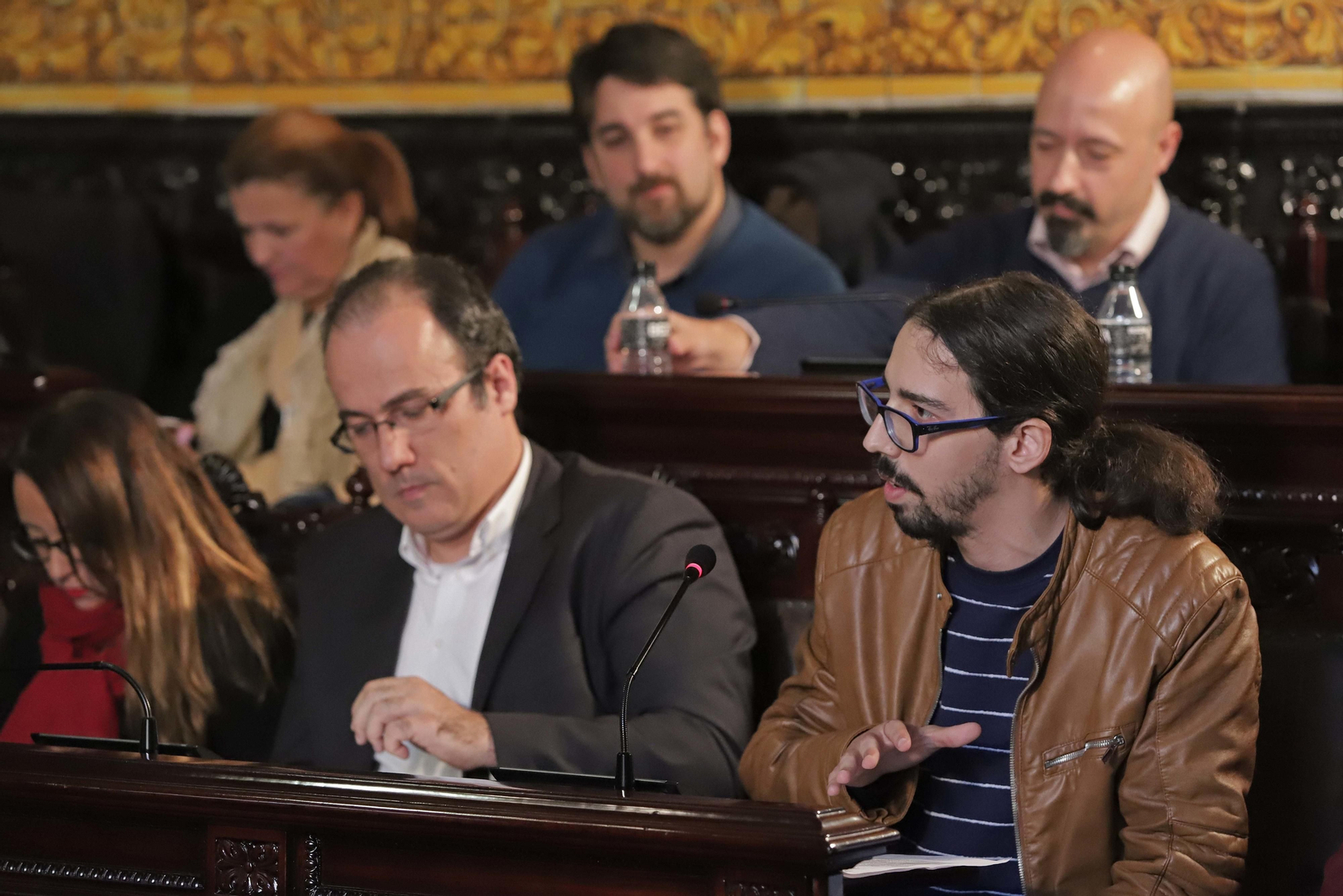 Miembros de la oposición, en un Pleno del Ayuntamiento de Algeciras.