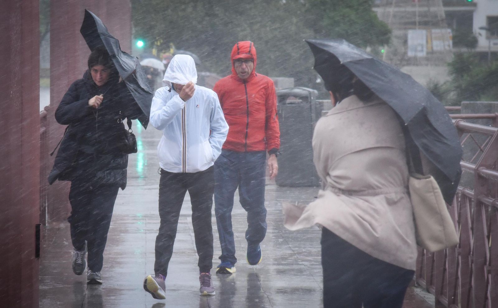 Imagen de un temporal en el Puente de los Remedios.