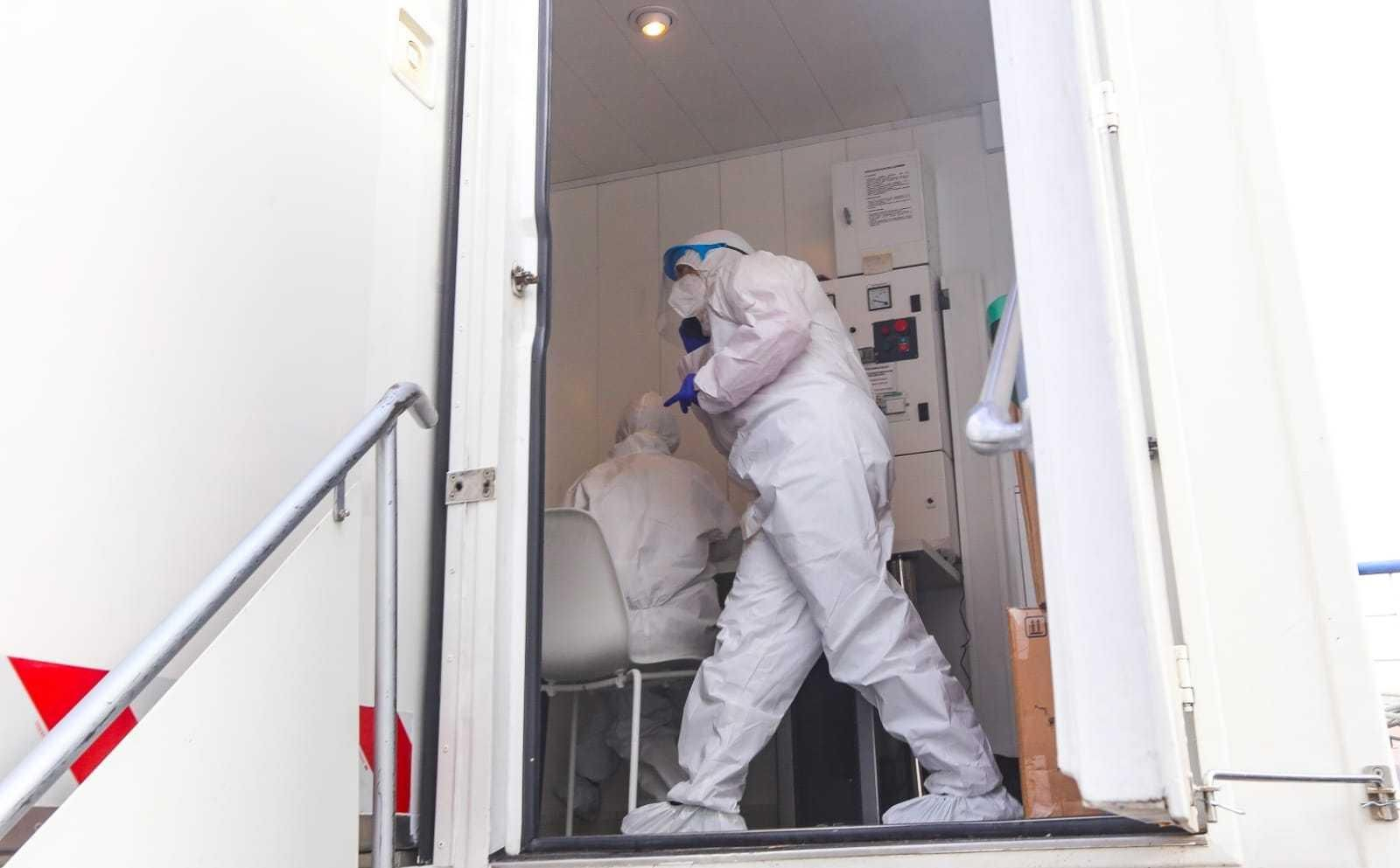 Una de las unidades móviles que hacían pruebas de Covid durante la pandemia. Una de las unidades móviles que hacían pruebas de Covid durante la pandemia.