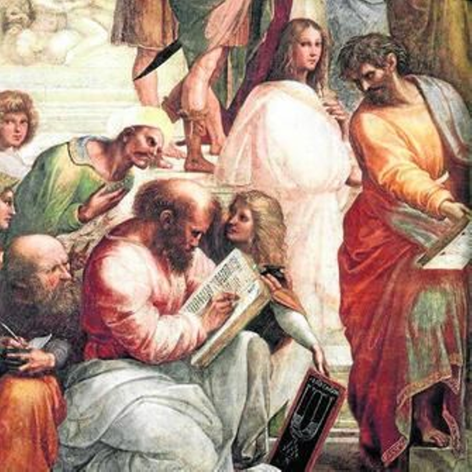 Un fragmento de 'La Escuela de Atenas', de Rafael, una pintura en la que su autor retrató a Pitágoras.