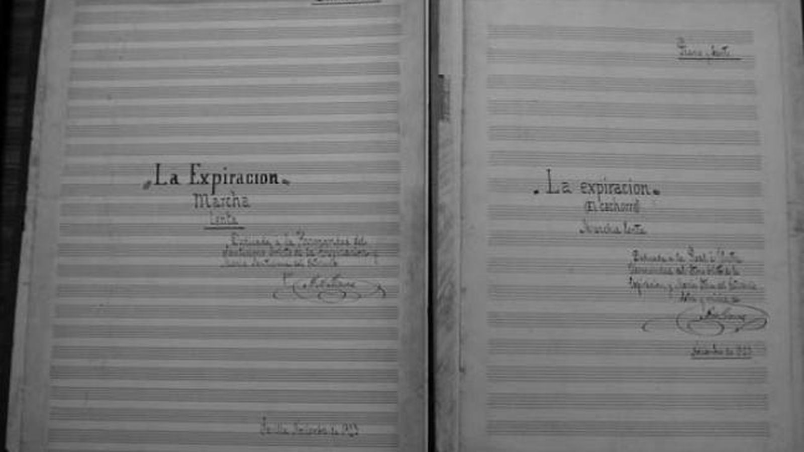 Partitura original de la marcha, conservada en el archivo de la hermandad