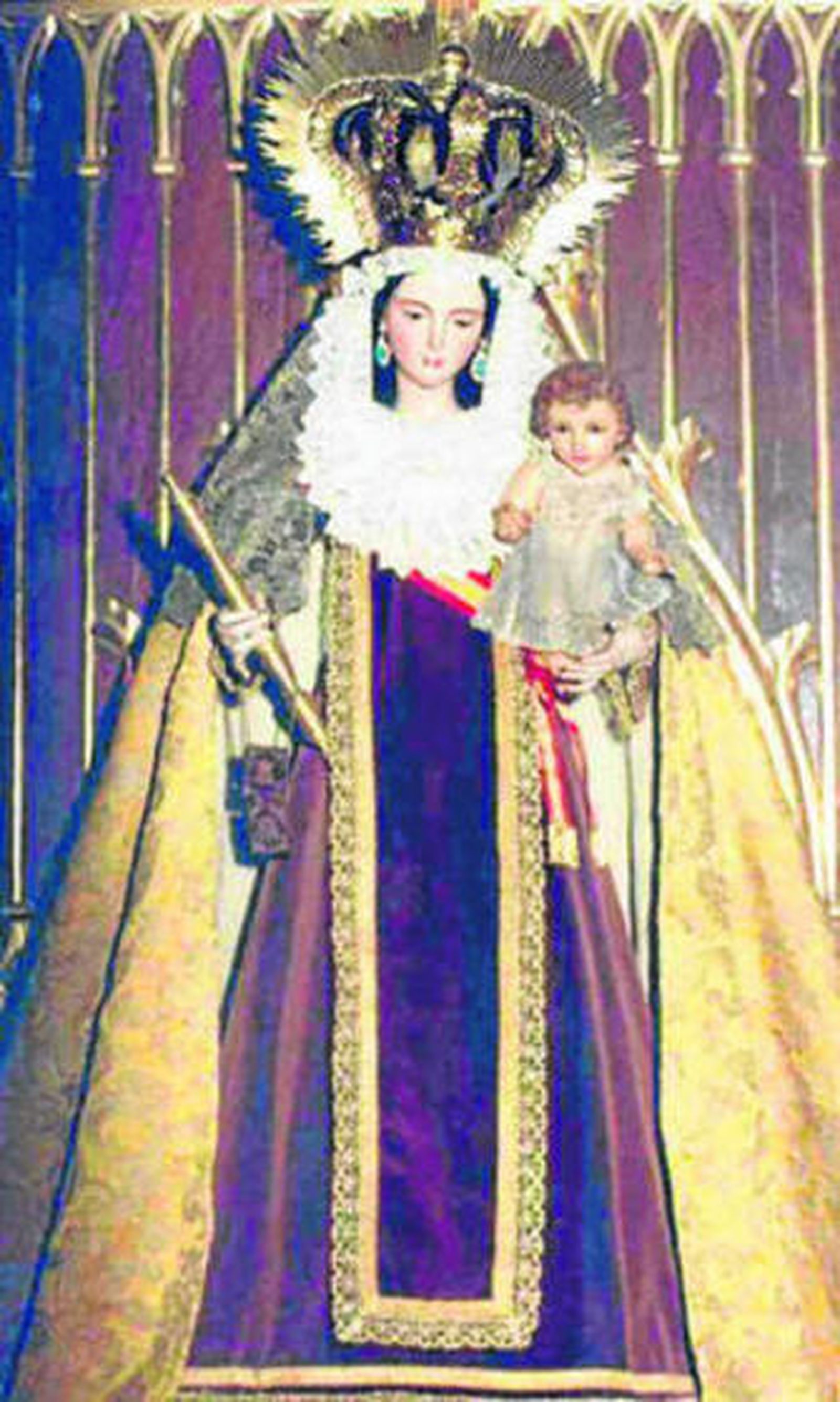 La Virgen del Carmen a la que le fue robada la corona.