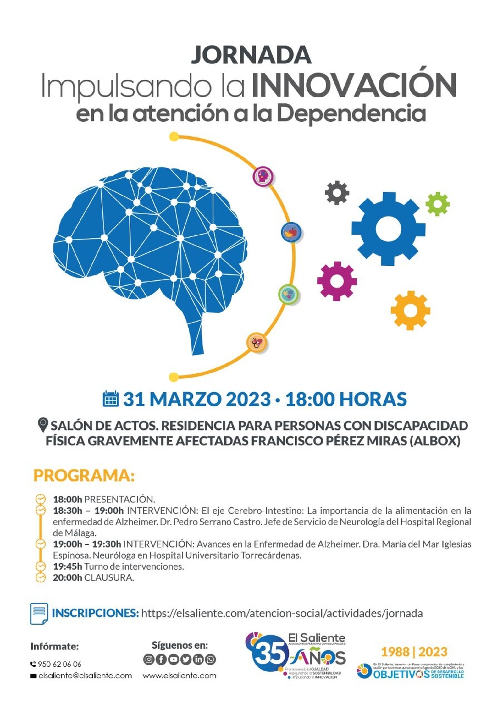 Cartel de la jornada Informativa “Impulsando la Innovación en la Atención a la Dependencia”