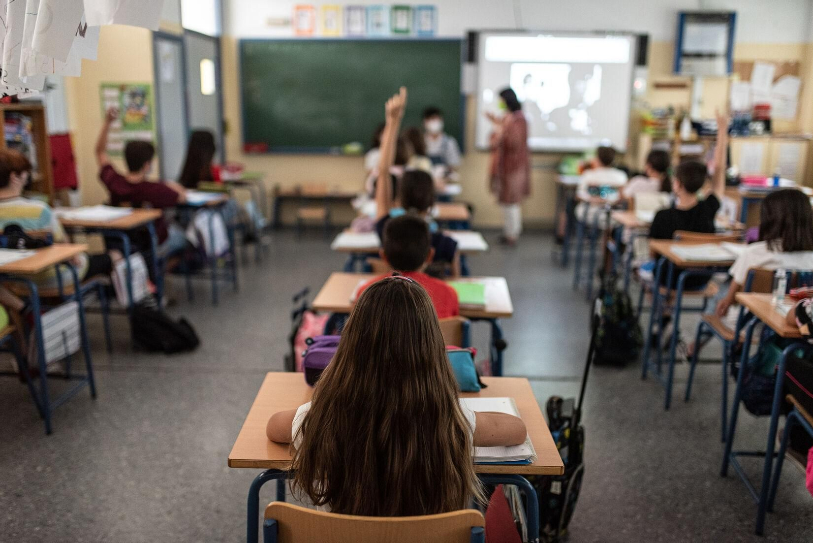 Una clase en un centro docente onubense.