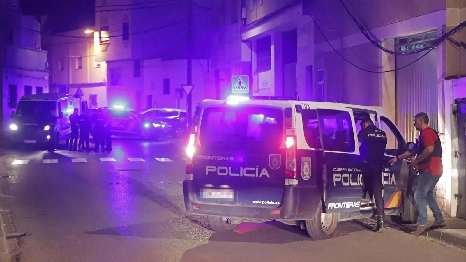 Control policial en La Piñera.