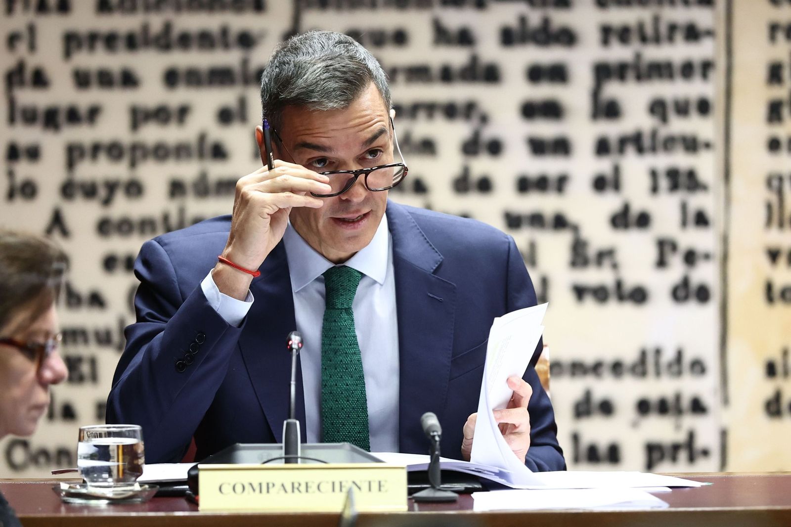 Pedro Sánchez en su compareciencia durante la comisión de investigación del caso Koldo.