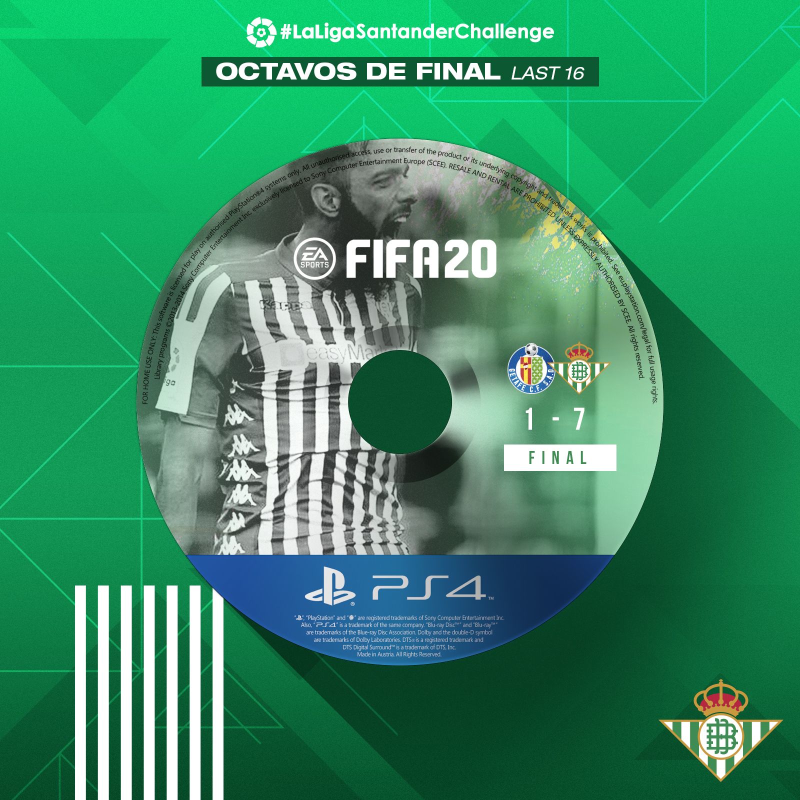 Imagen del cruce de octavos entre el Betis y el Getafe.