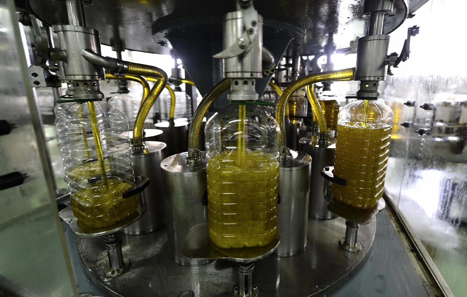 Una máquina de embotellado de aceite, el producto más exportado desde la provincia a Rusia. Una máquina de embotellado de aceite, el producto más exportado desde la provincia a Rusia.
