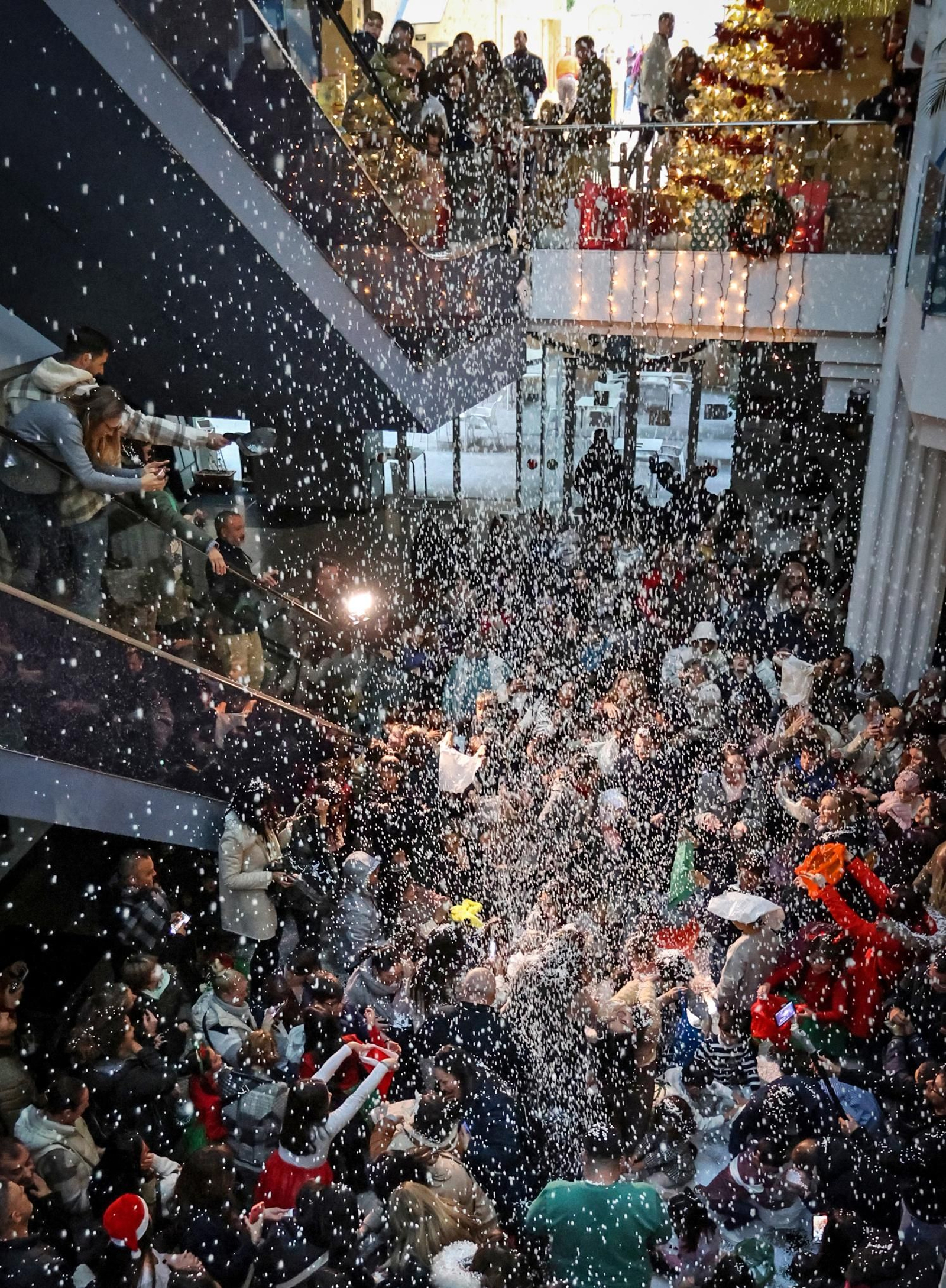 Nieve en el C.C. Los Cisnes de Jerez
