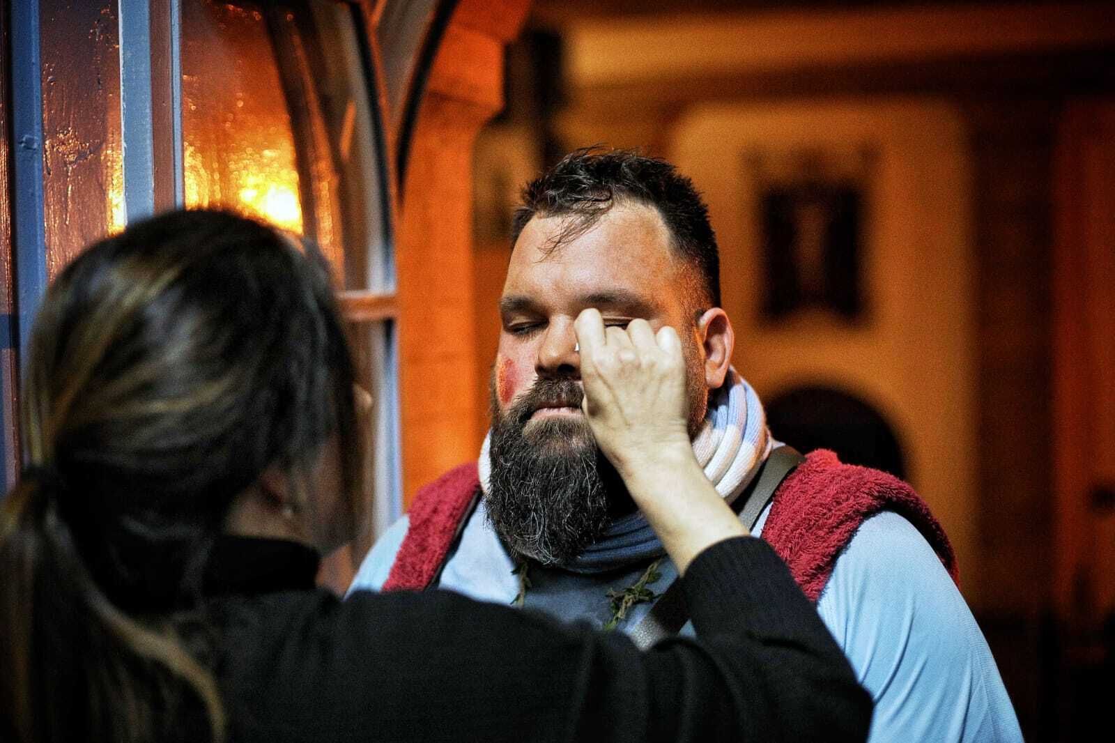 Chirigota 'La chirigota del Lazio' en camerinos