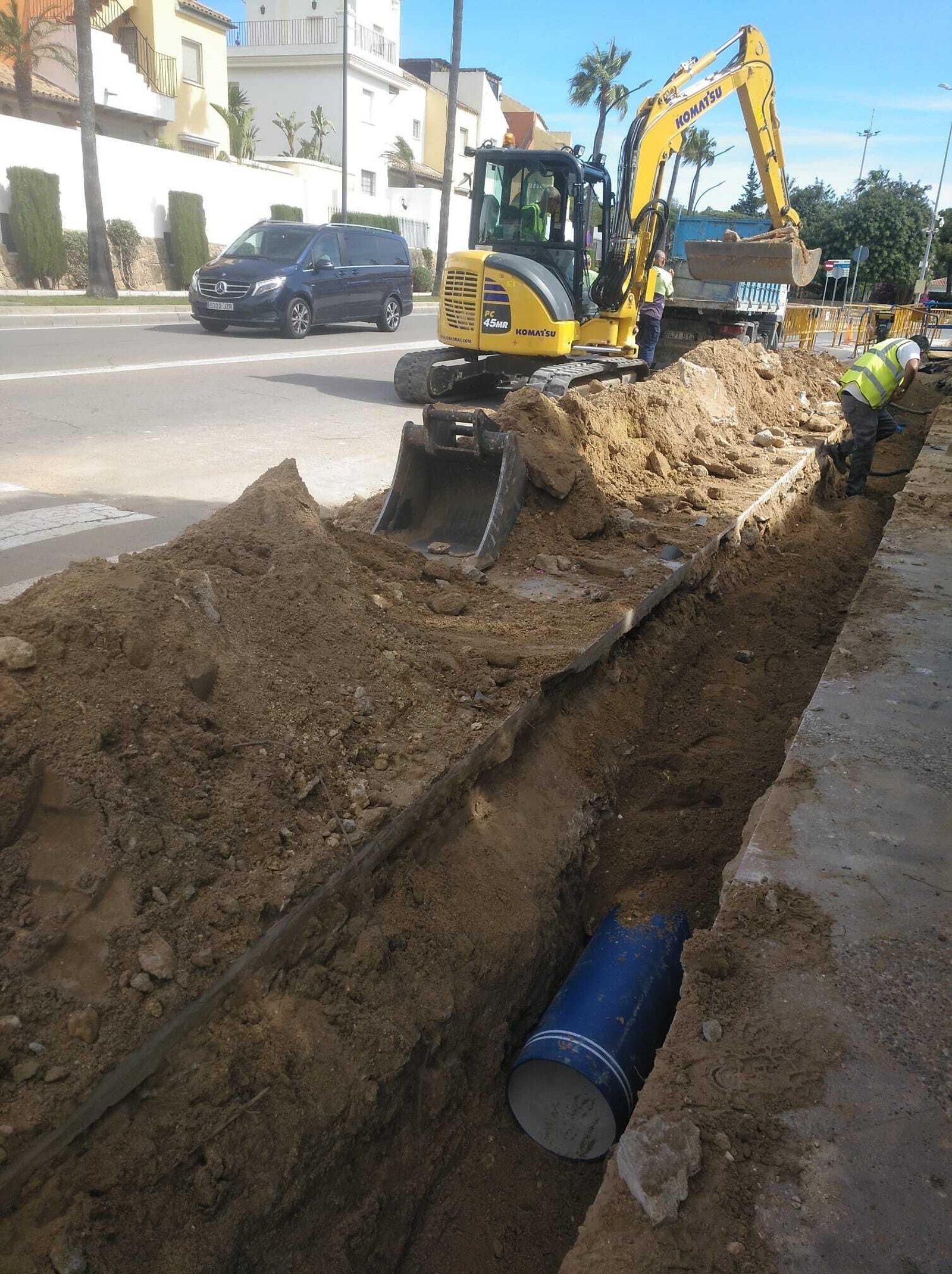 El tramo donde se está realizando el cambio de la tubería de suministro.
