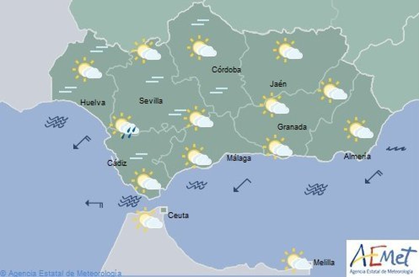 Previsión de Aemet para este martes.