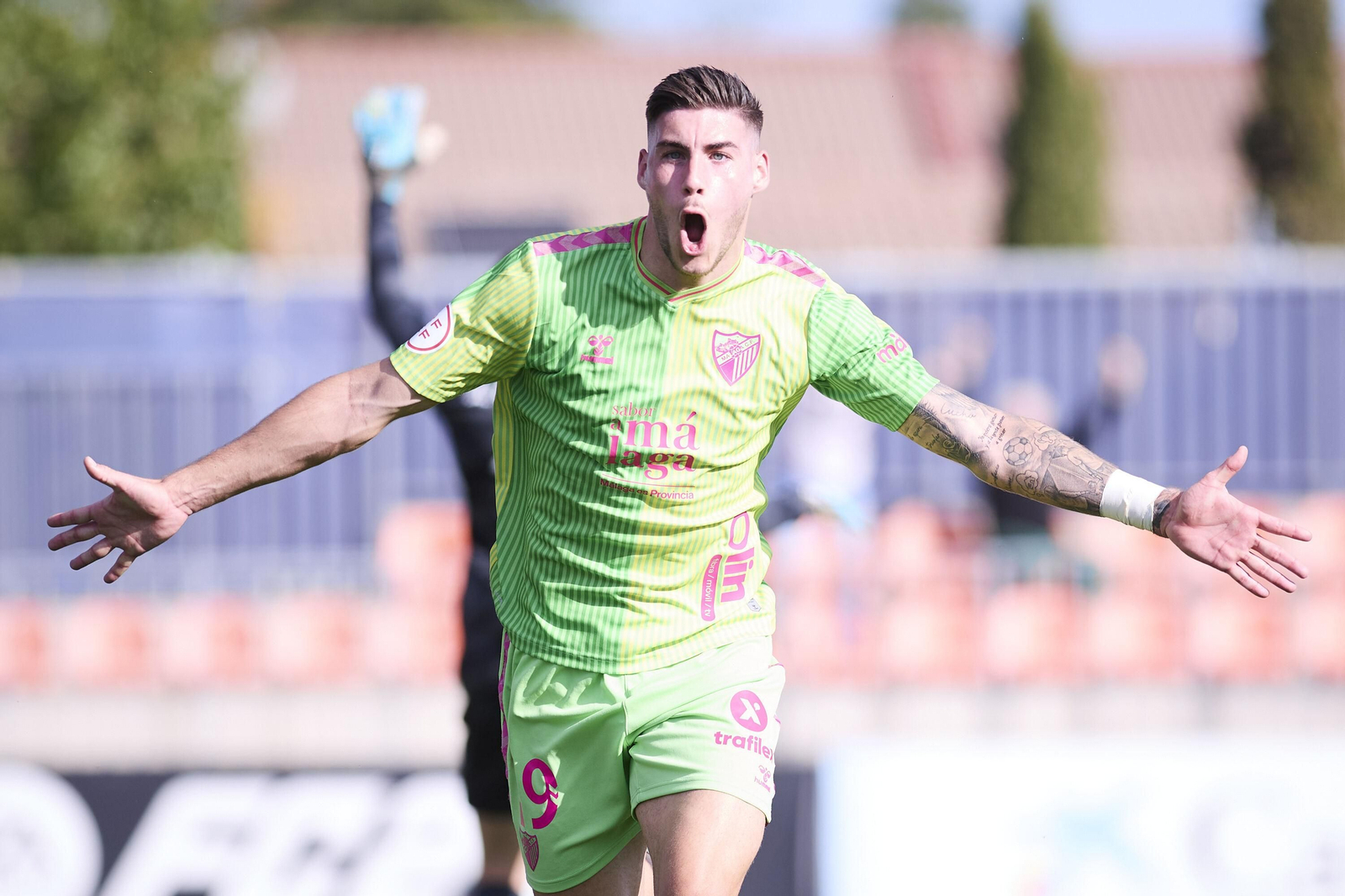 Roberto celebra el gol del triunfo.