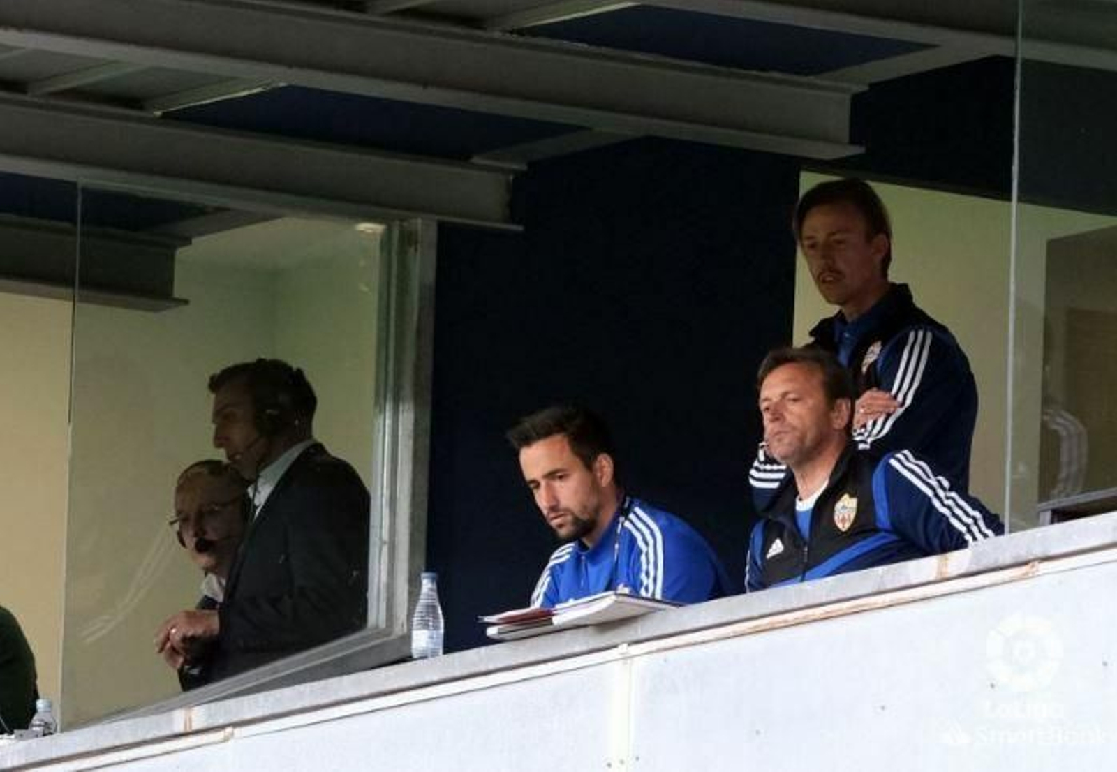 Guti, en uno de los palcos del Carranza.