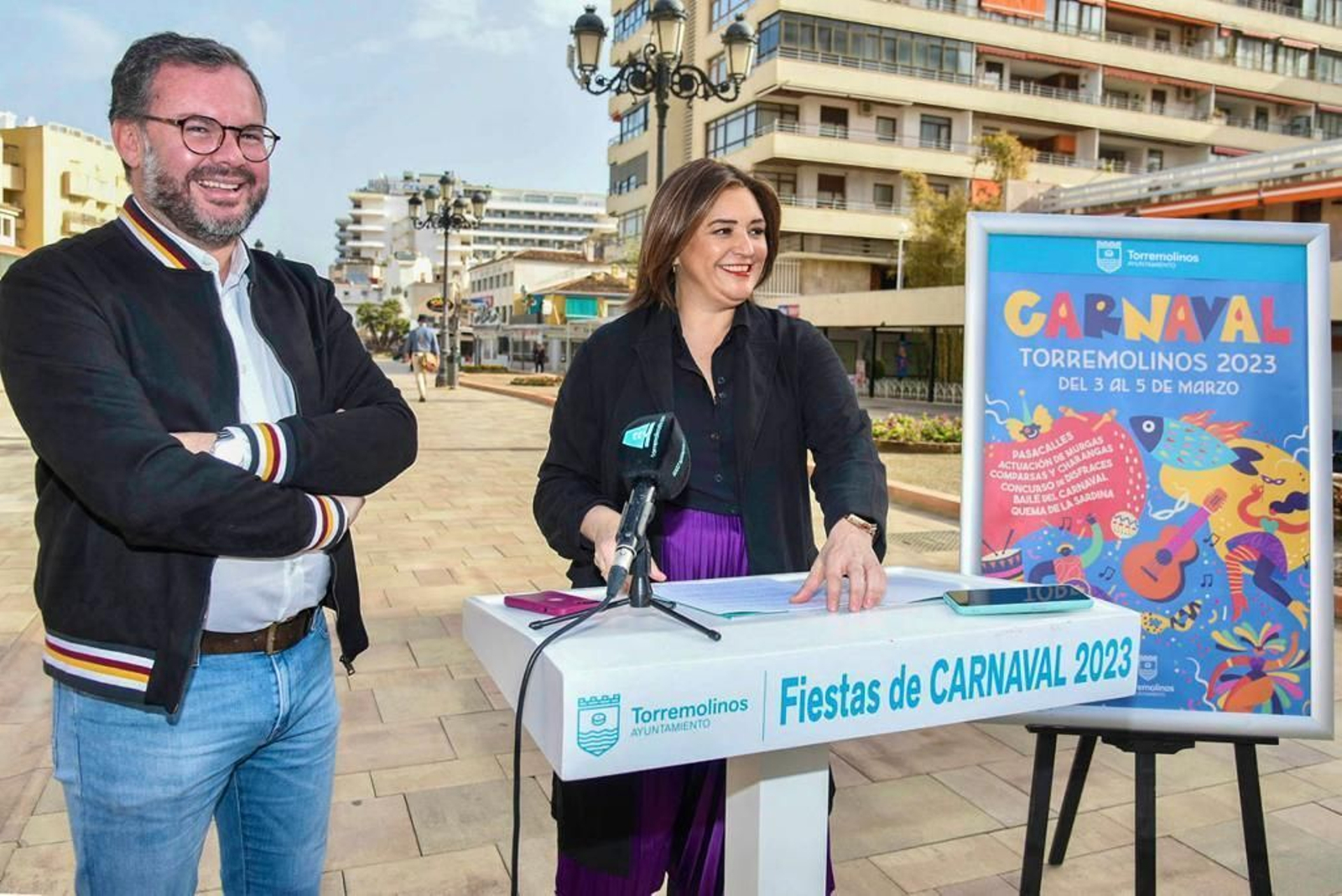 La alcaldesa de Torremolinos, Margarita del Cid, y el concejal de Eventos, José Manuel Ruiz Rivas. La alcaldesa de Torremolinos, Margarita del Cid, y el concejal de Eventos, José Manuel Ruiz Rivas.