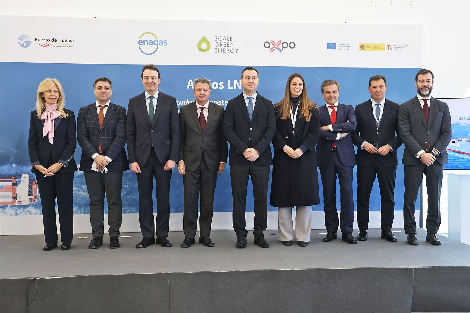 Las fotografías de la presentación del barco de bunkering de GNL y BioGNL 'Alisios LNG', de la filial de Enagás