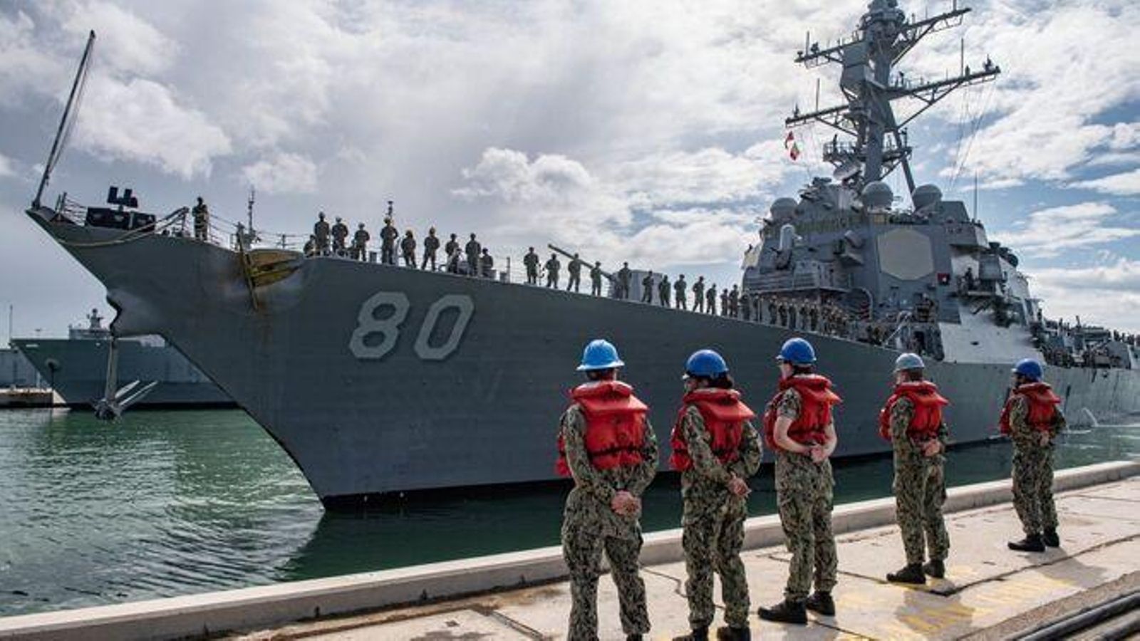 El 'Roosevelt' a su llegada a la Base en 2020. El 'Roosevelt' a su llegada a la Base en 2020.