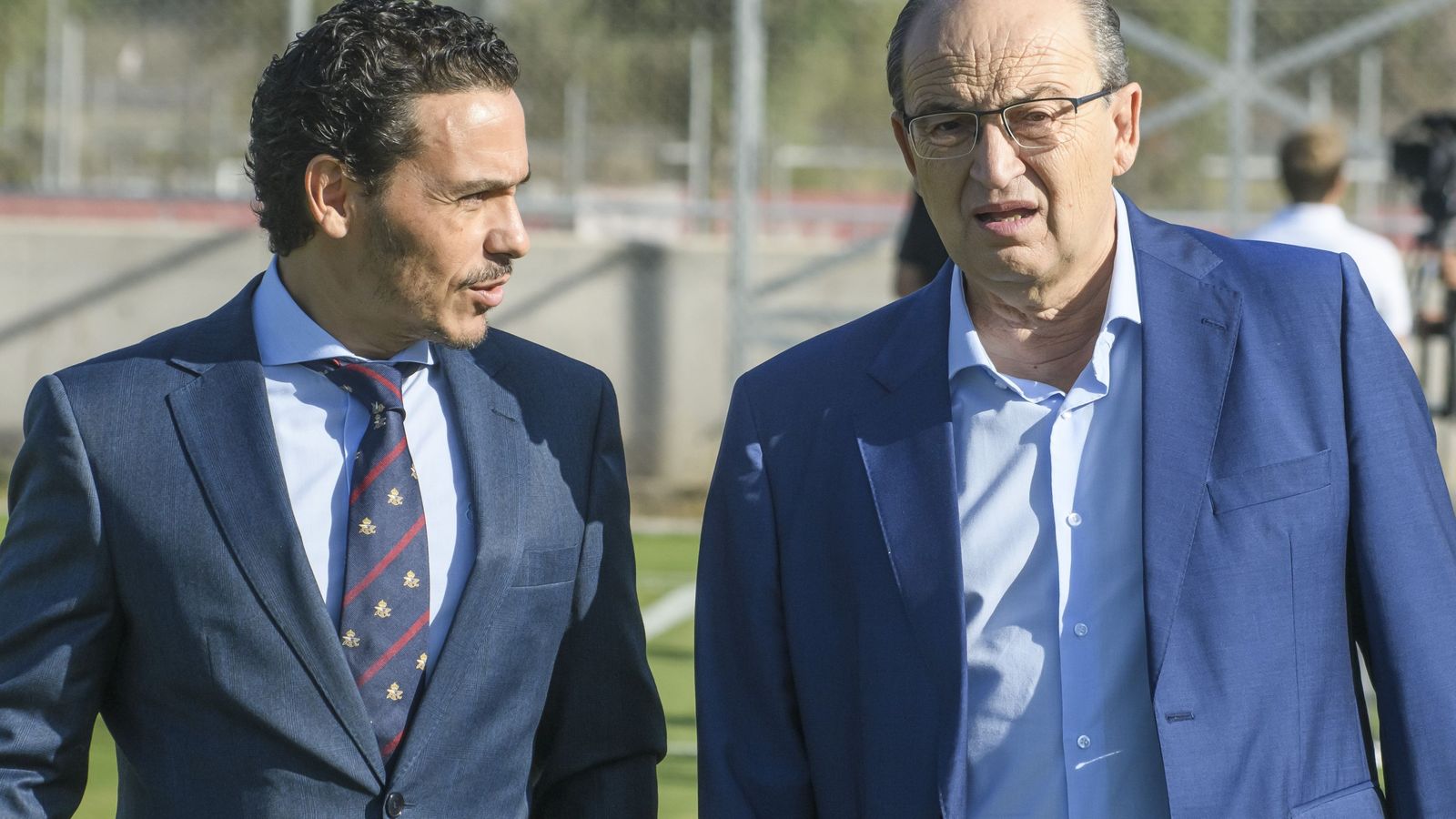José María del Nido Carrasco y José Castro, en un entrenamiento.