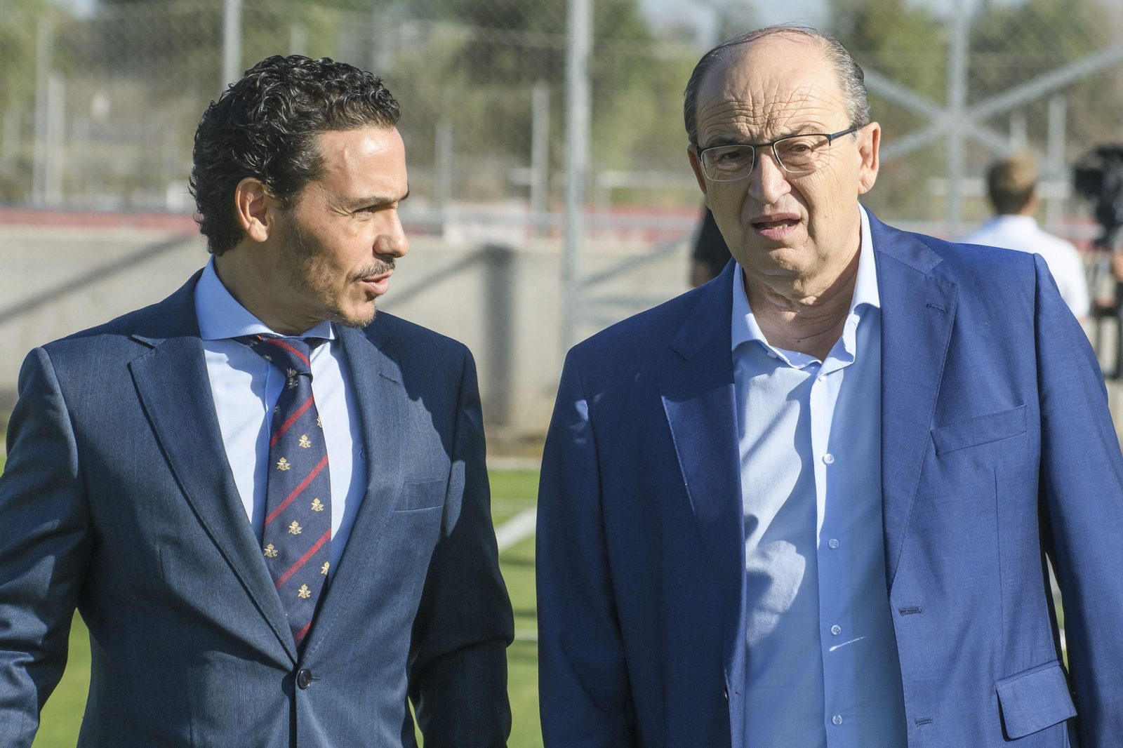 José María del Nido Carrasco y José Castro, en un entrenamiento.
