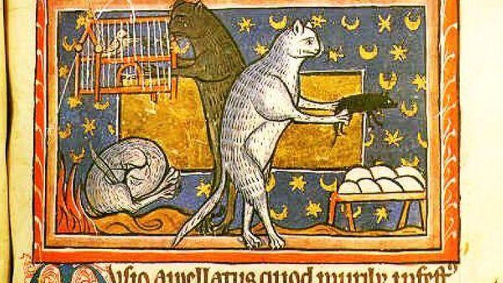 Representación del Gailán en un manuscrito medieval