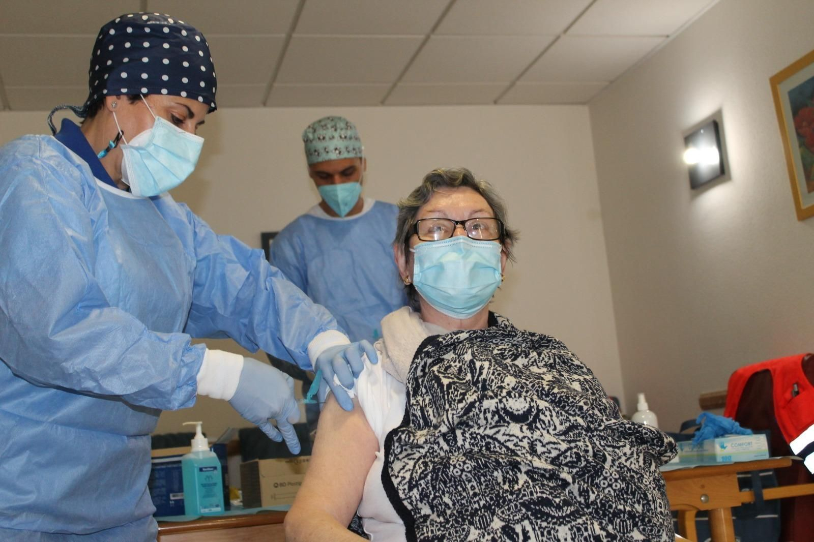 Momento de la vacunación.