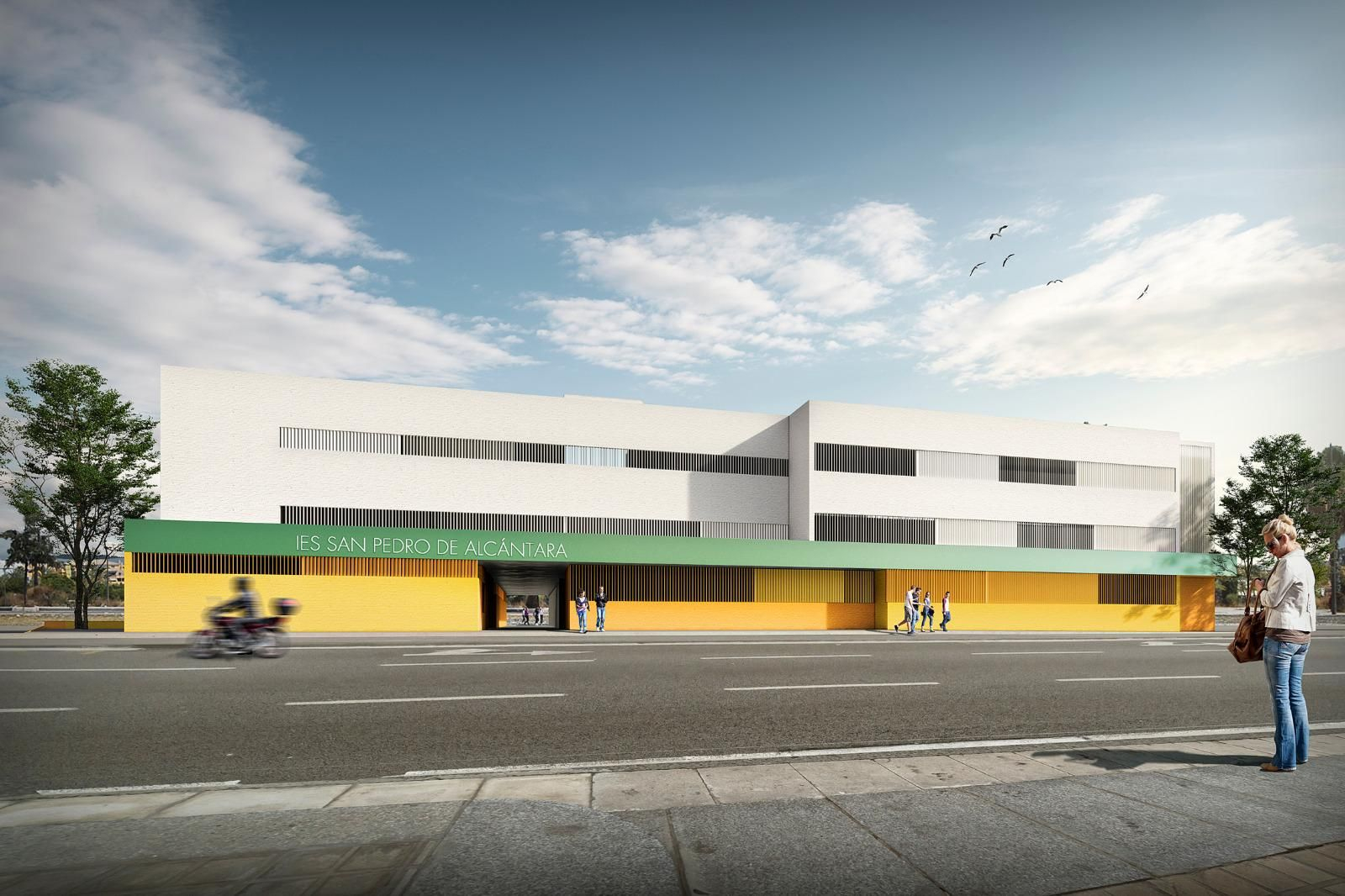 Infografía del futuro instituto de San Pedro Alcántara, que se ubicará en la zona de La Azucarera.