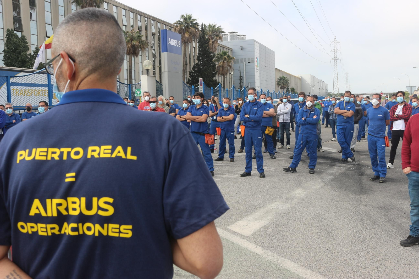 Concentración de trabajadores en Airbus Puerto Real