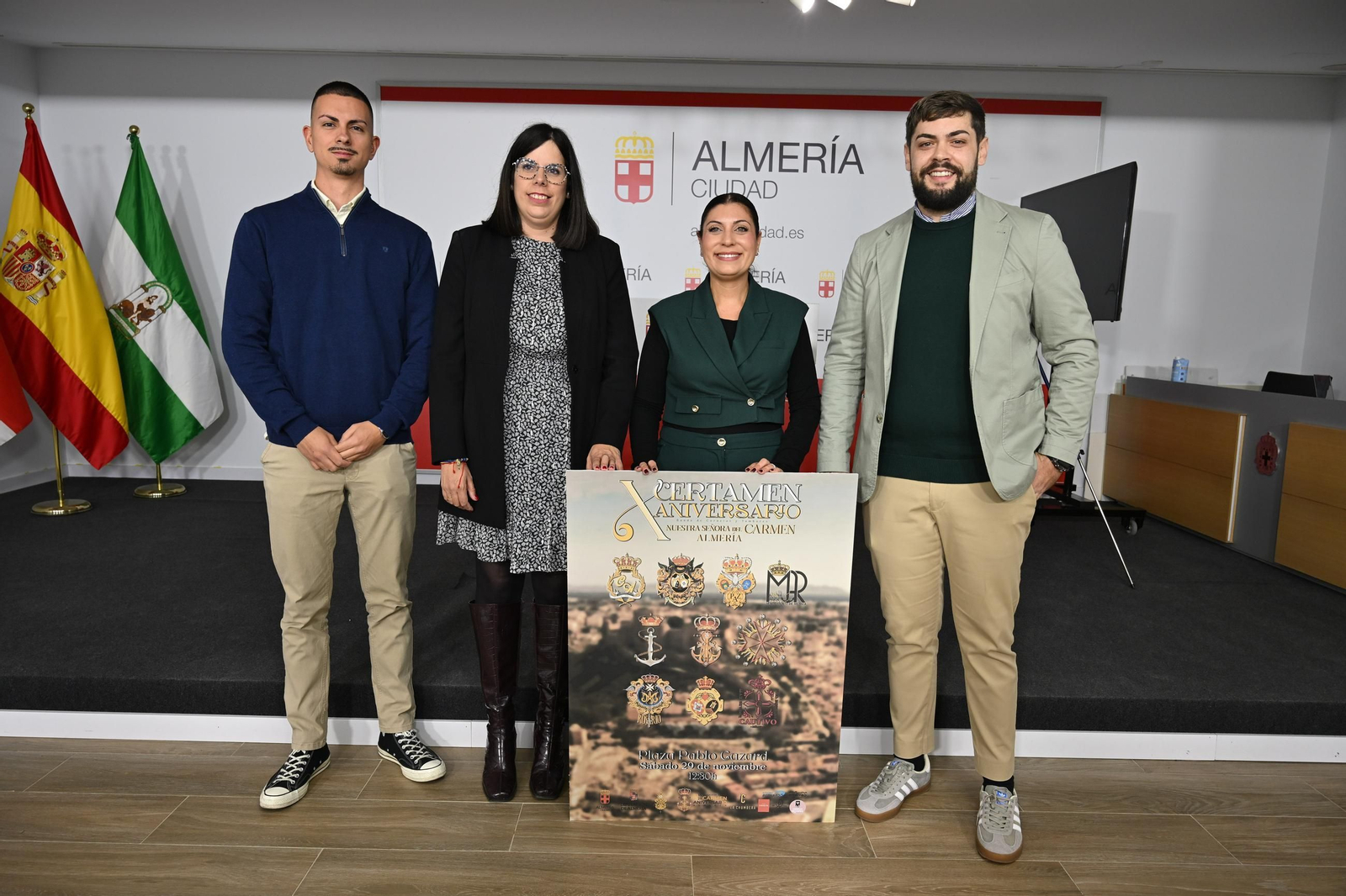 Lorena Nieto y Almudena Morales con Javier Fernández y Andrés Martín.