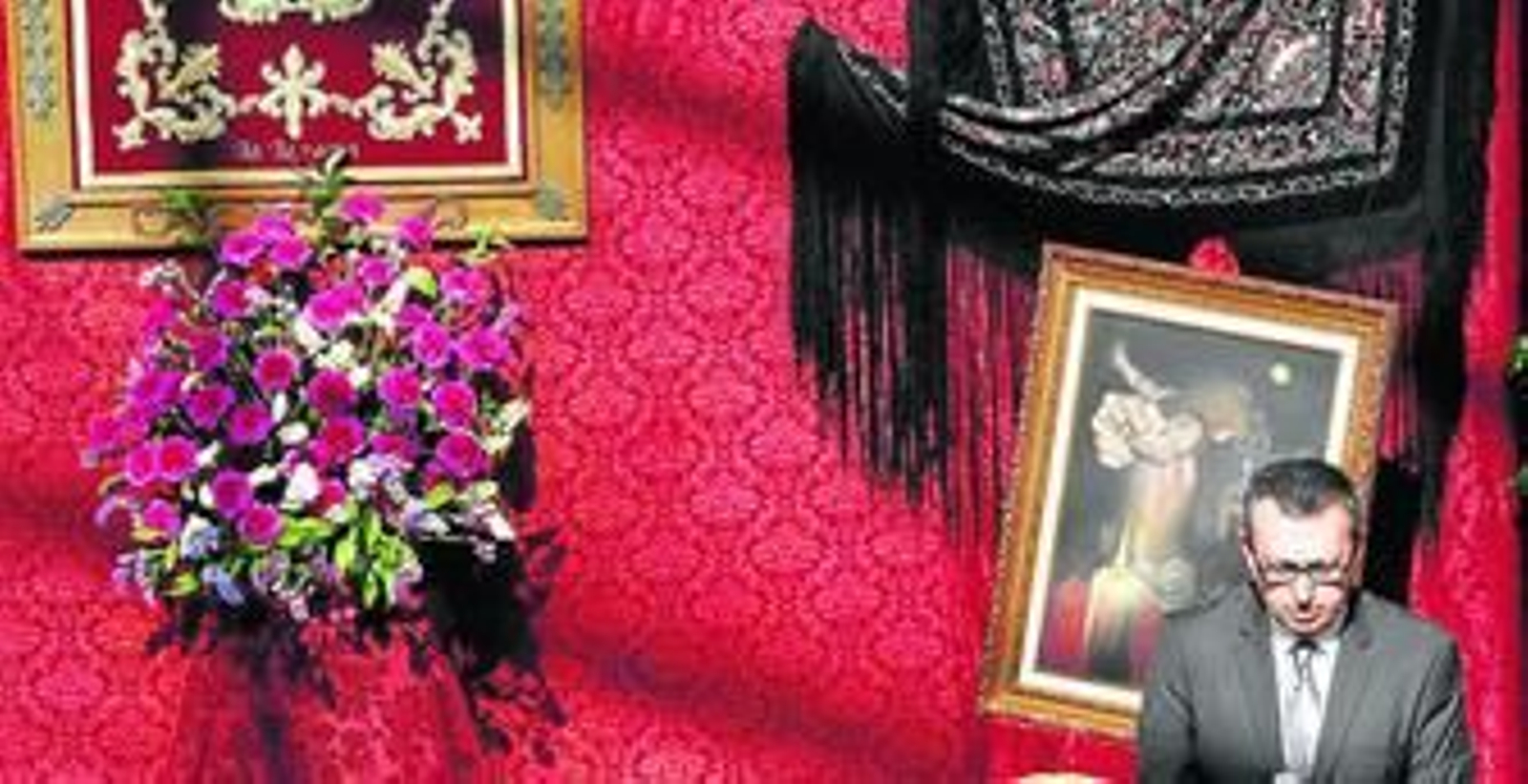 Ernesto Rodríguez, durante la Exaltación de la Saeta, ayer en La Caridad.