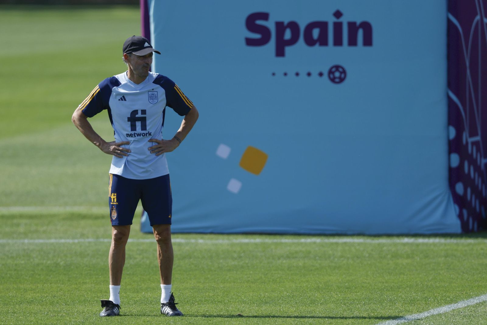 El exseleccionador de España, Luis Enrique, durante un entrenamiento en Qatar.