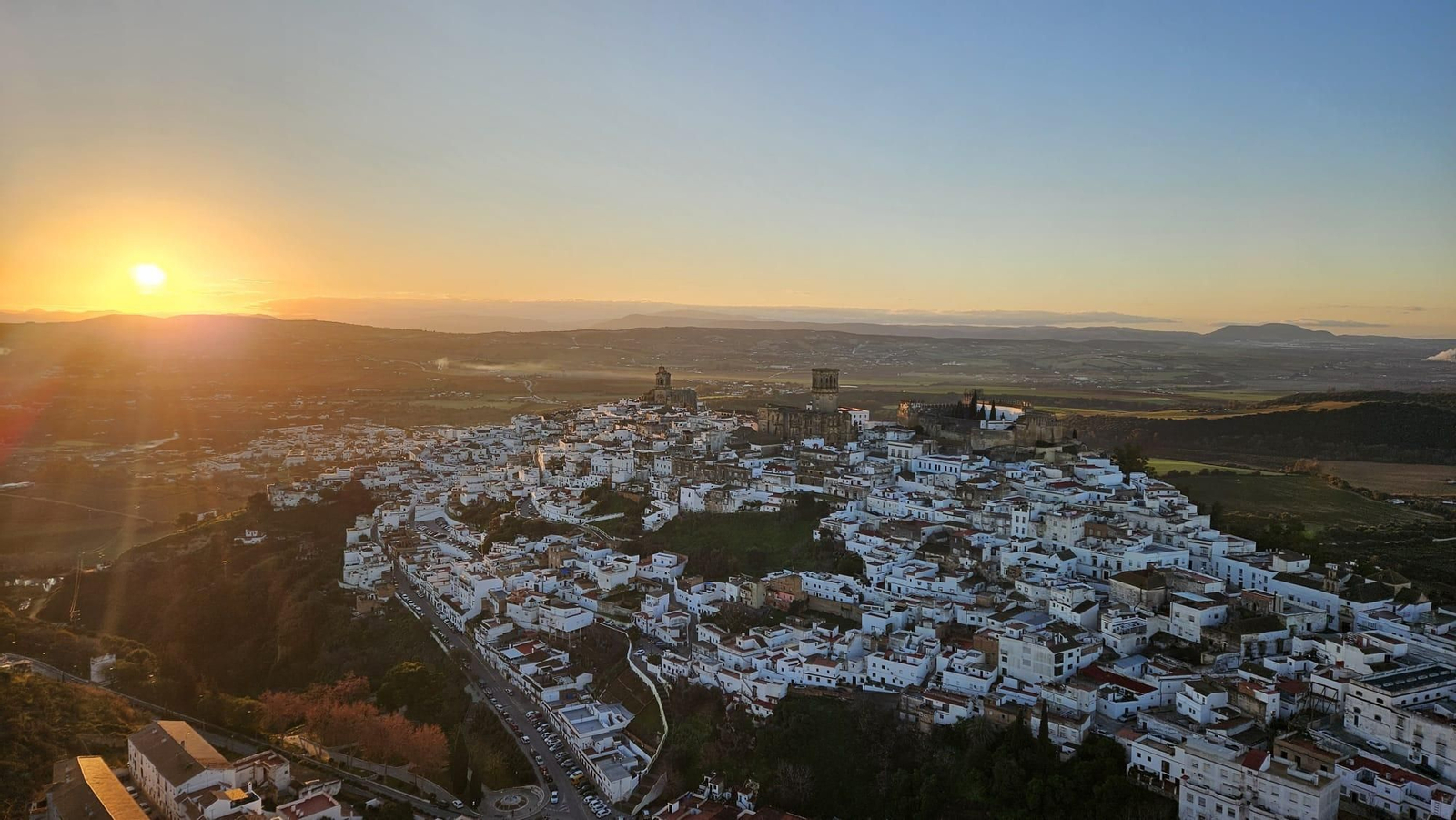 Vistas desde el vuelo en globo en Arcos