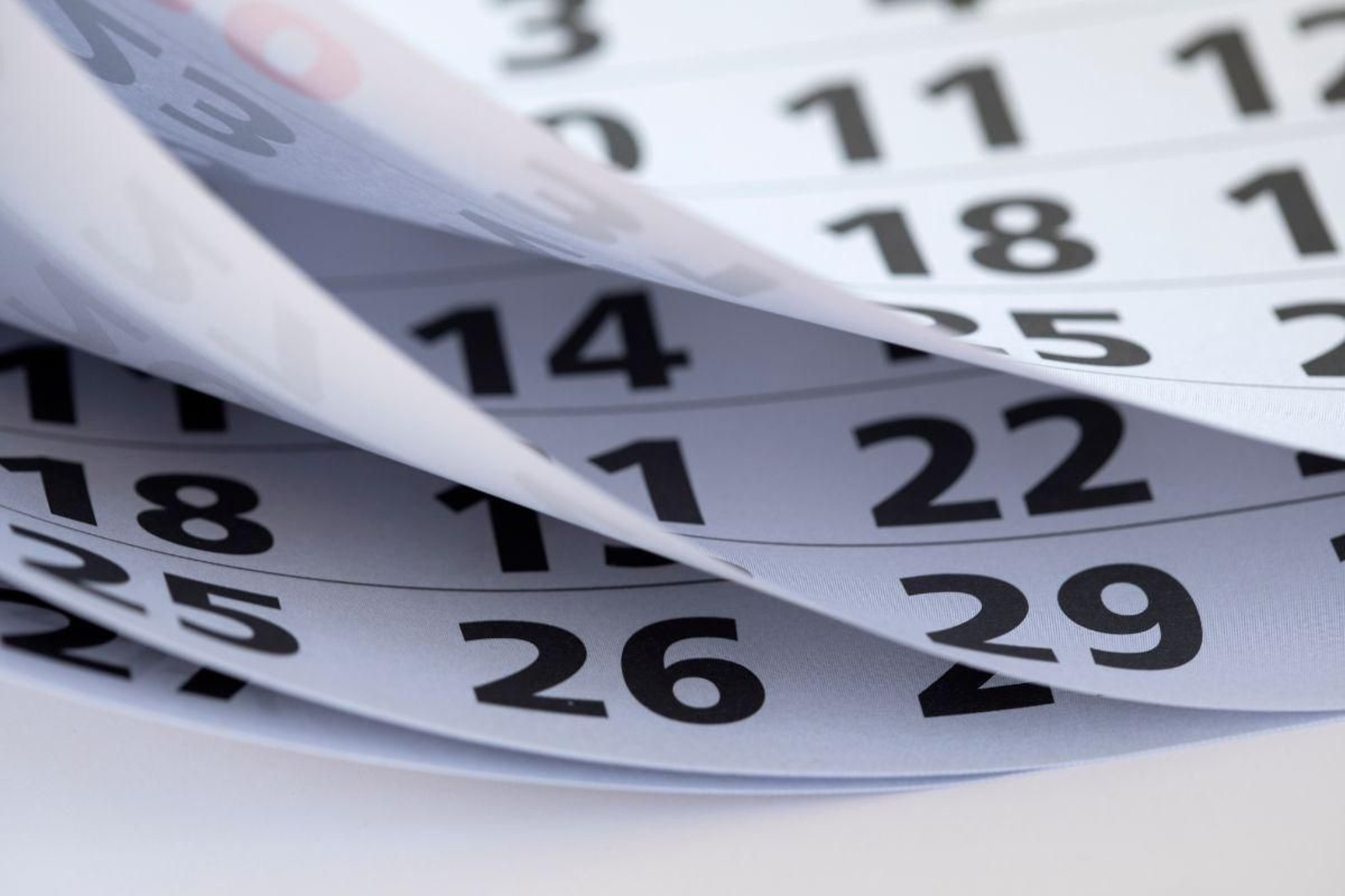 Hojas de un calendario.