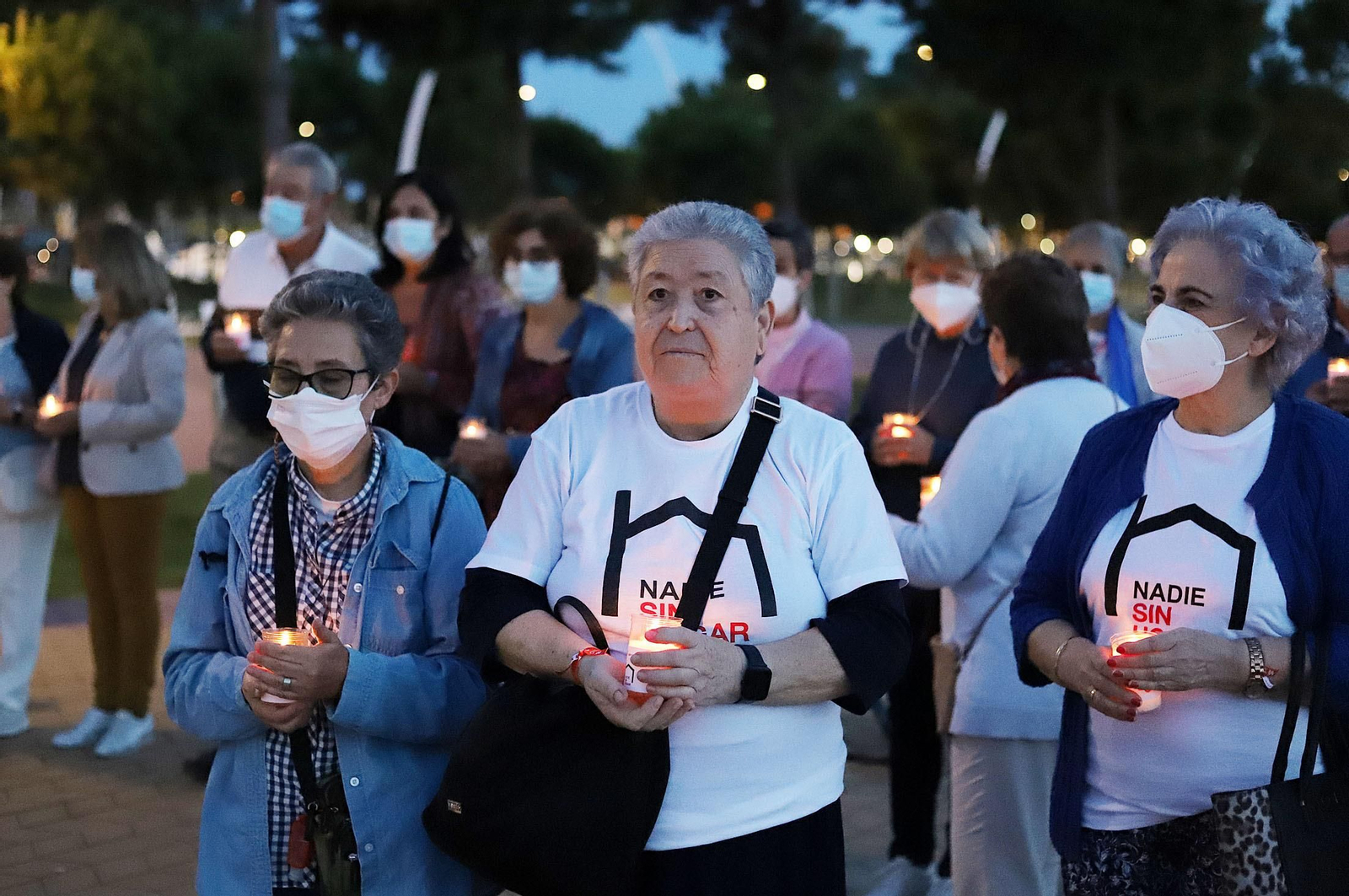 Imágenes del acto de sensibilización de Cáritas #NadieSinHogar