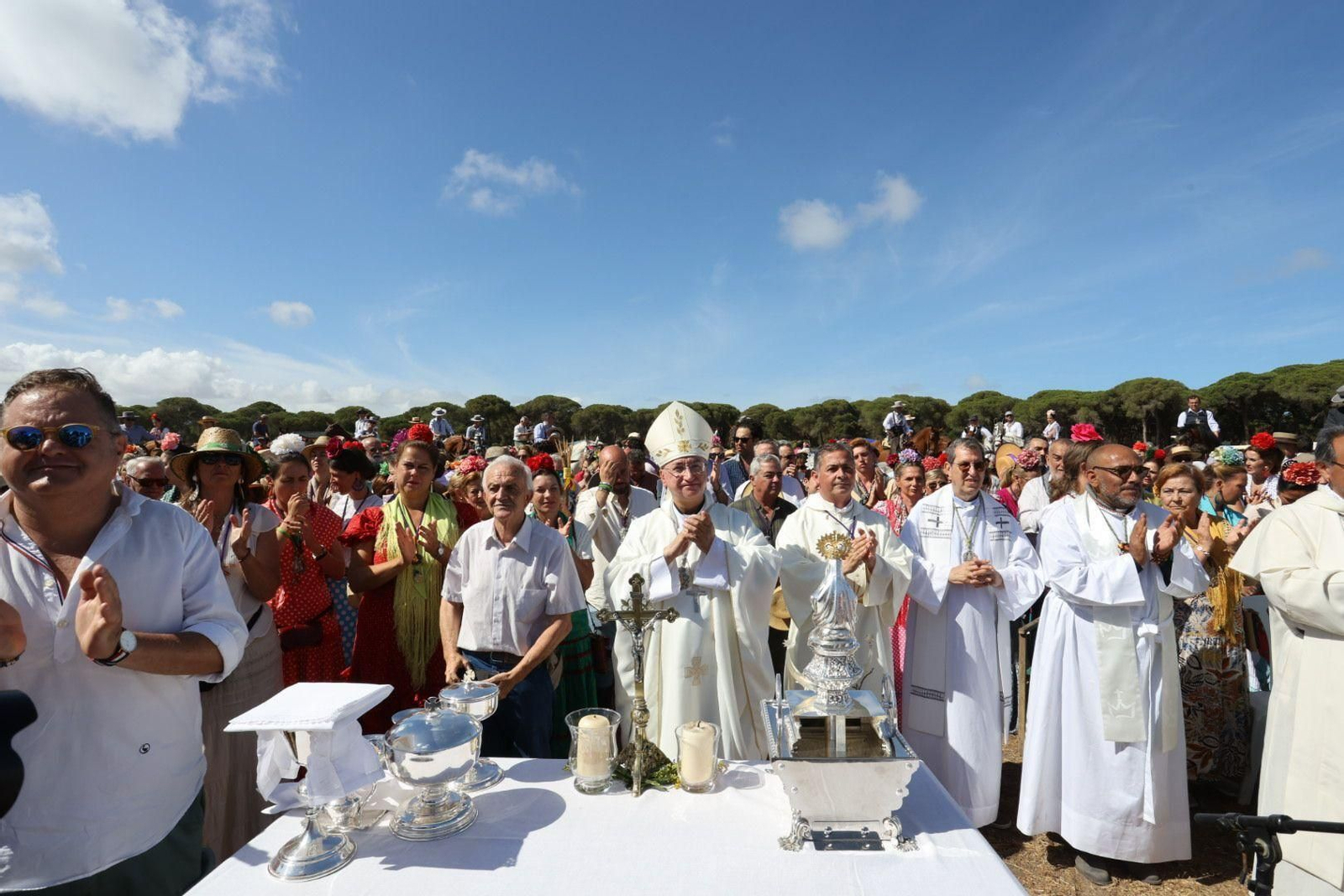 Misa de romeros de las hermandades de Jerez y El Puerto en Marismillas