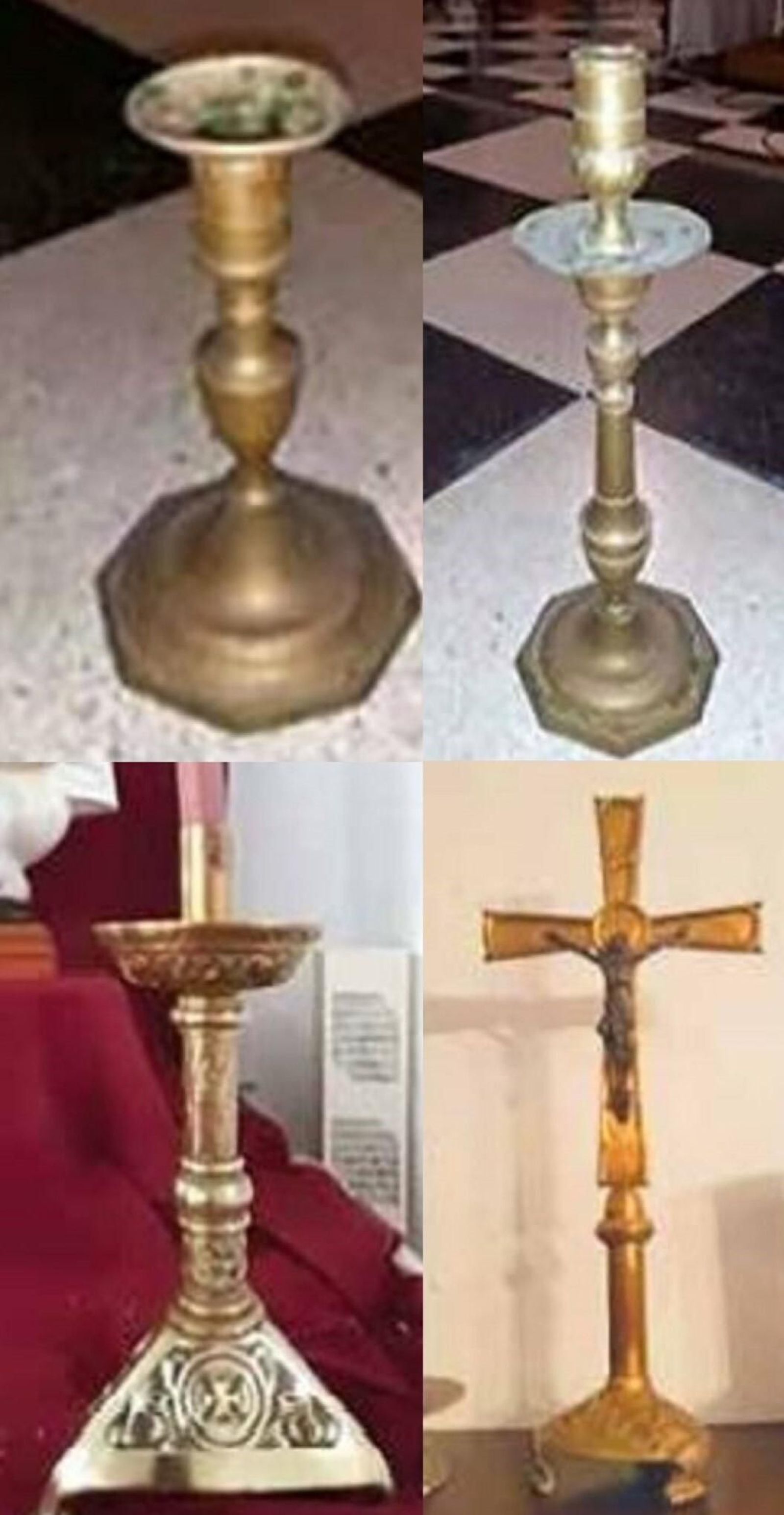 Candelabros, sagrarios y cruces