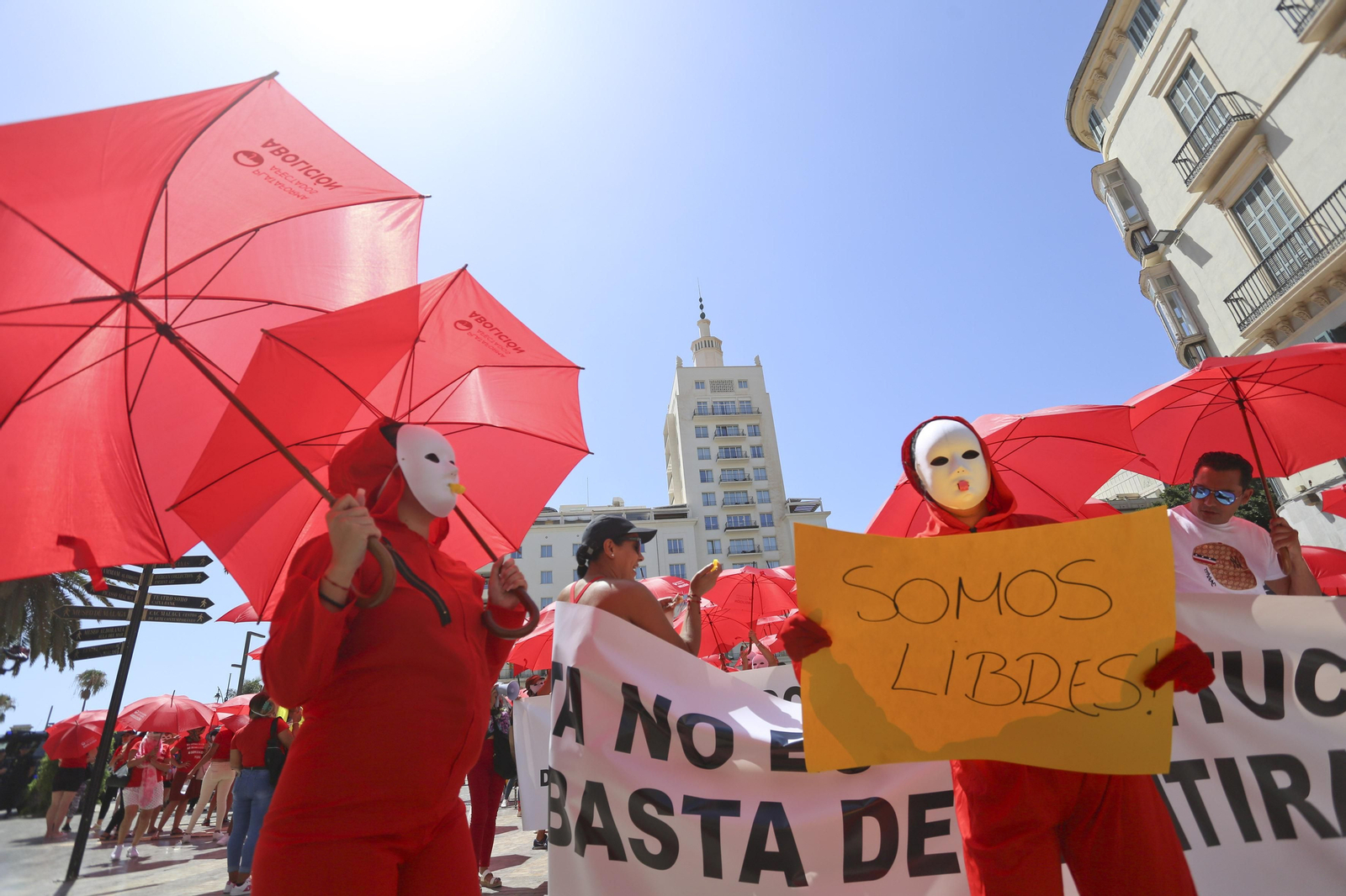 Las fotos de la protesta de prostitutas en Málaga