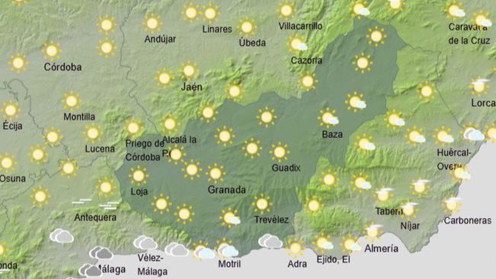 El Tiempo en Granada el 28 de noviembre de 2024