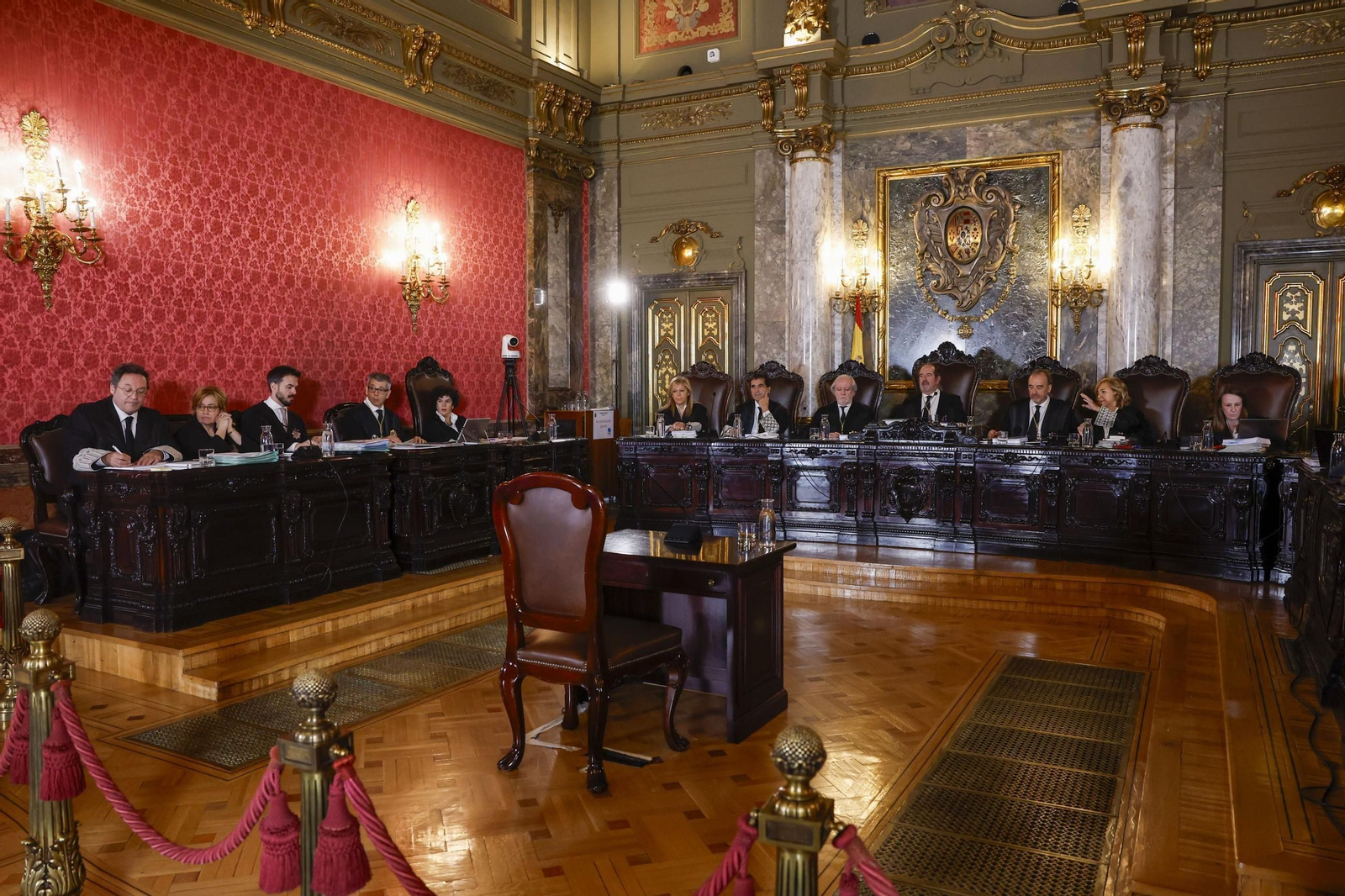 El fiscal general, Álvaro García Ortiz, ante los jueces del Supremo el primer día del juicio.