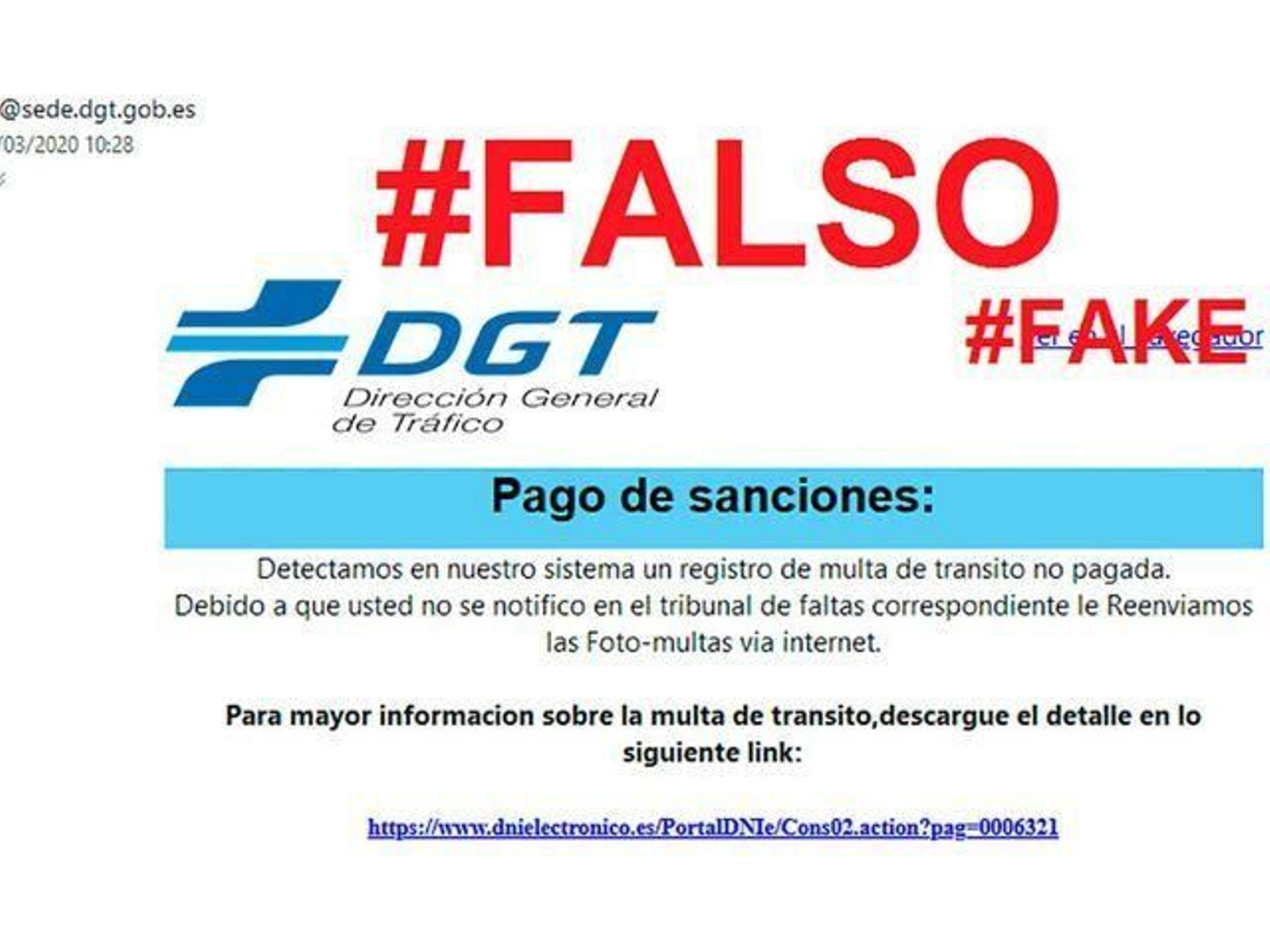 No has recibido ninguna multa de la DGT: es una estafa