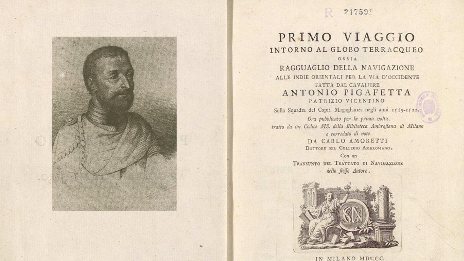 Retrato del cronista de la vuelta al mundo, Antonio Pigafetta.