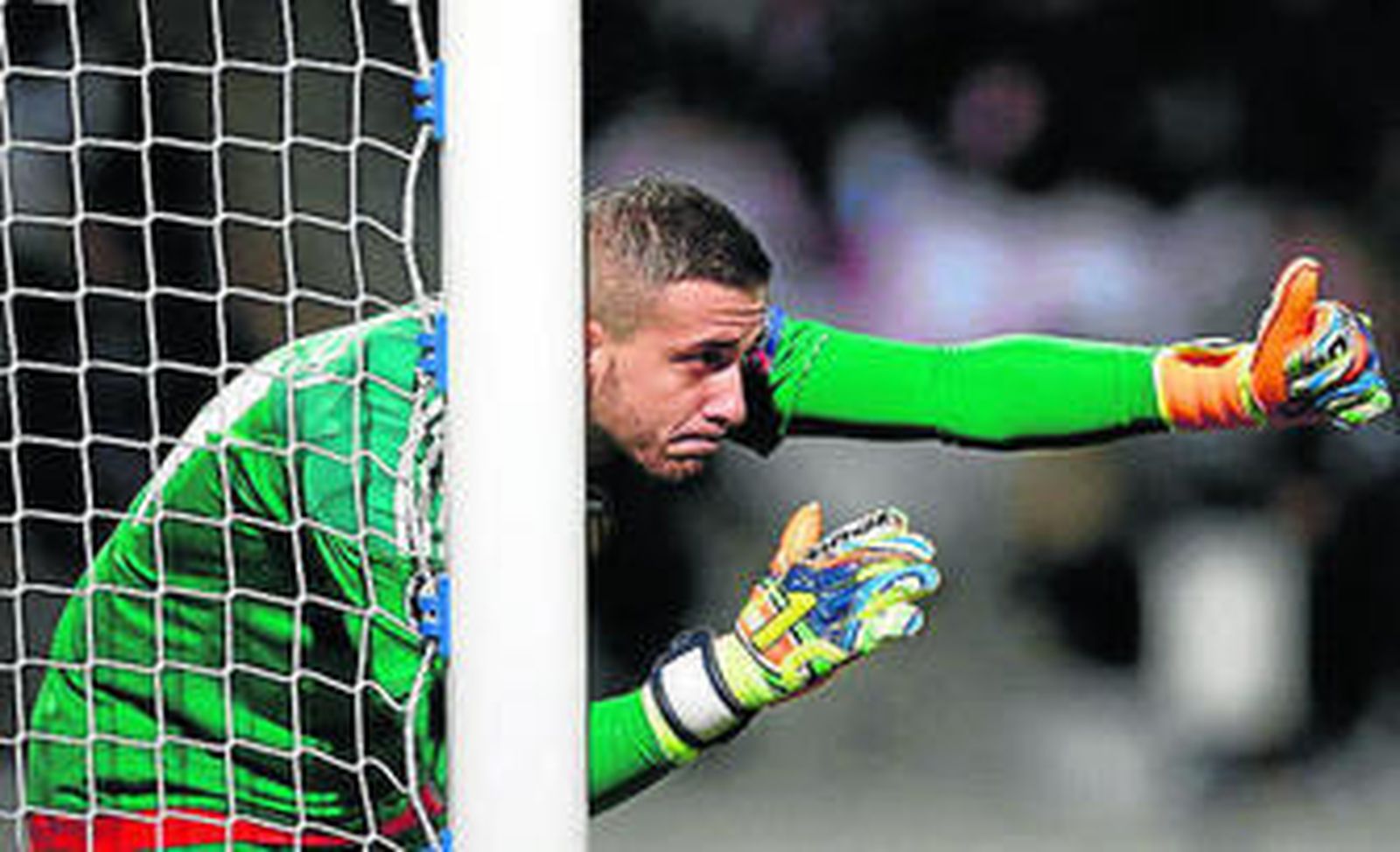 Jaume Domenech, en el partido en Lyon.