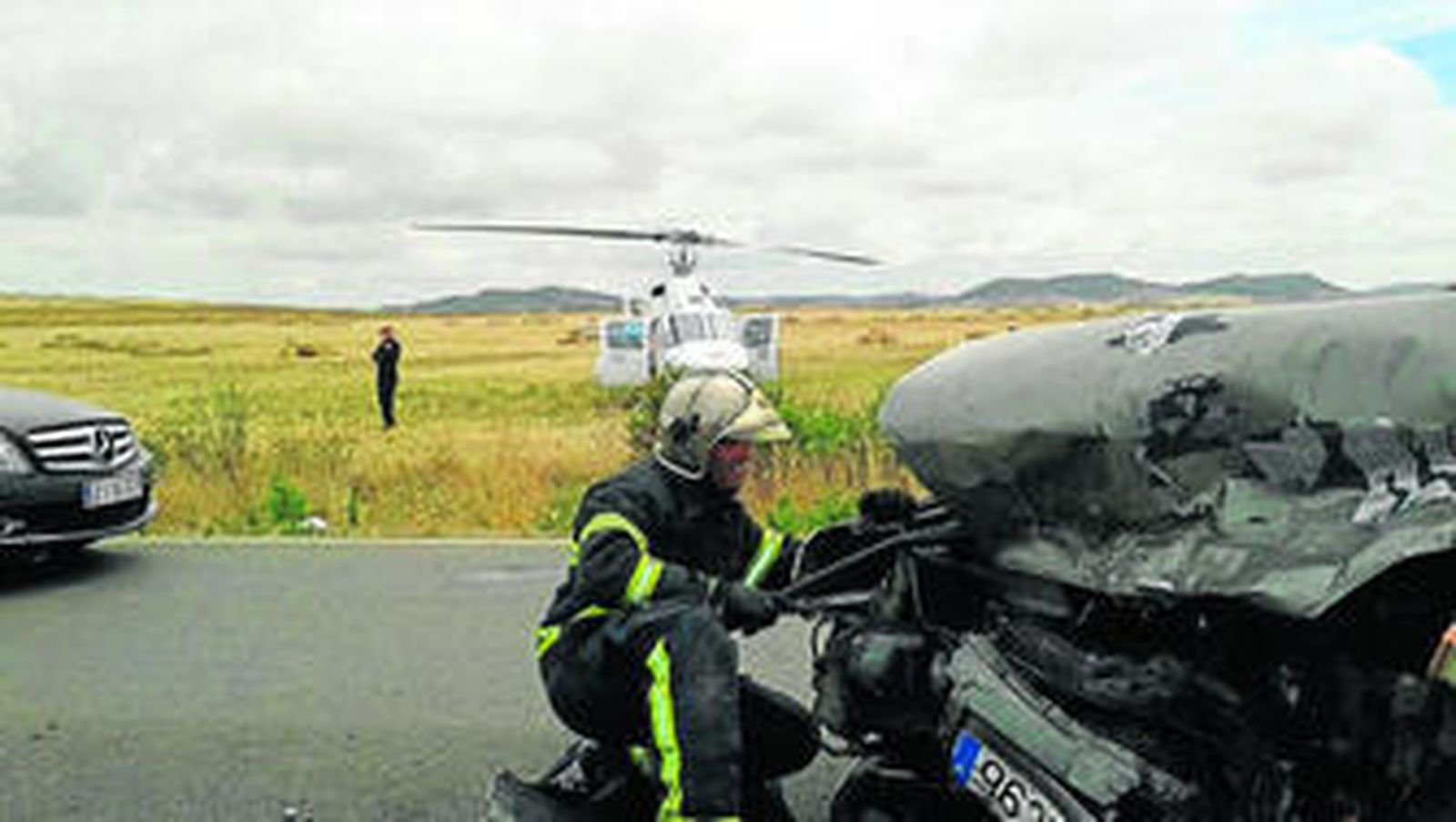 Los Bomberos tuvieron que excarcelar a uno de los ocupantes involucrados en el accidente de la carretera de El Palmar.